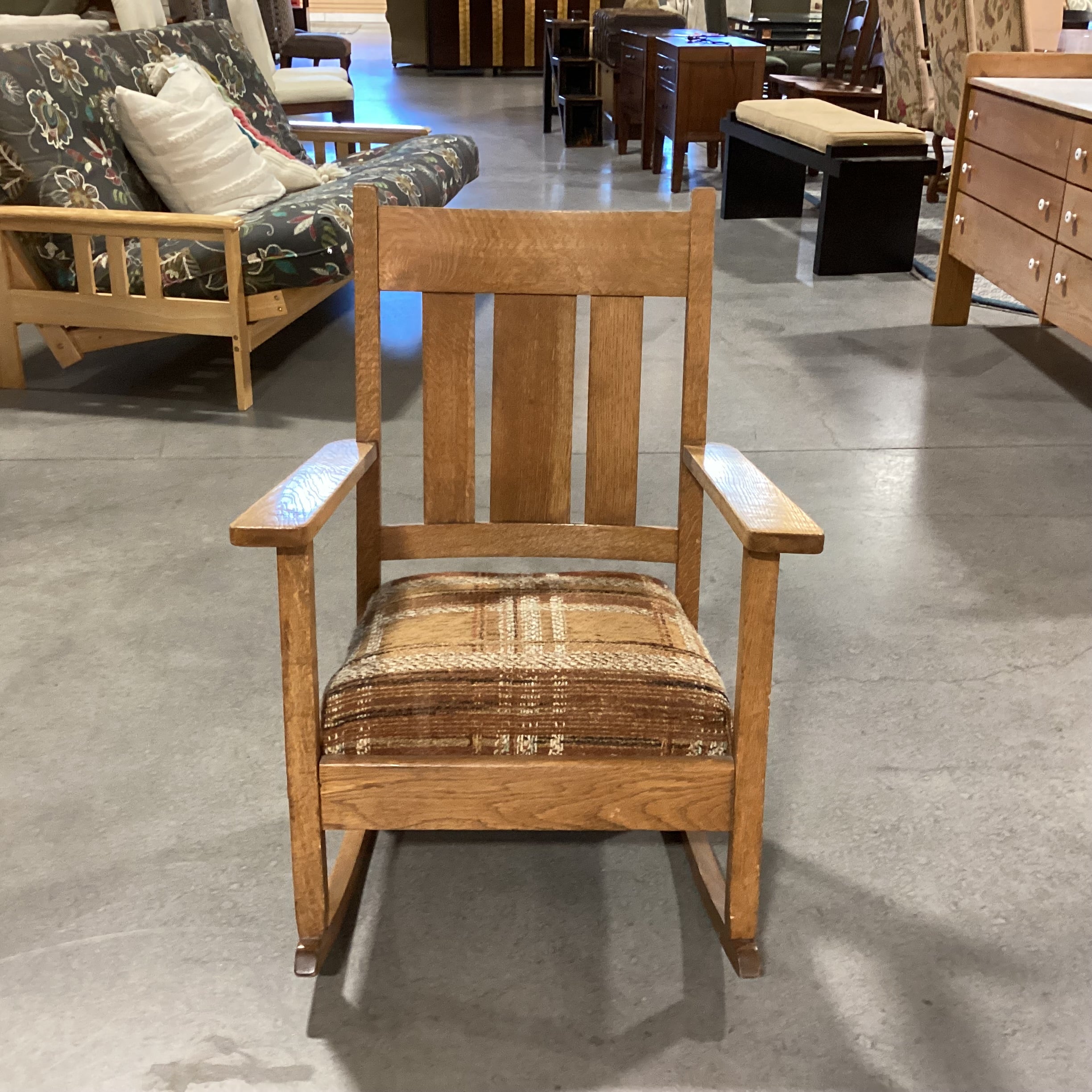 Antique Mission Style Oak Rocking Chair 26"x 32"x 35"
