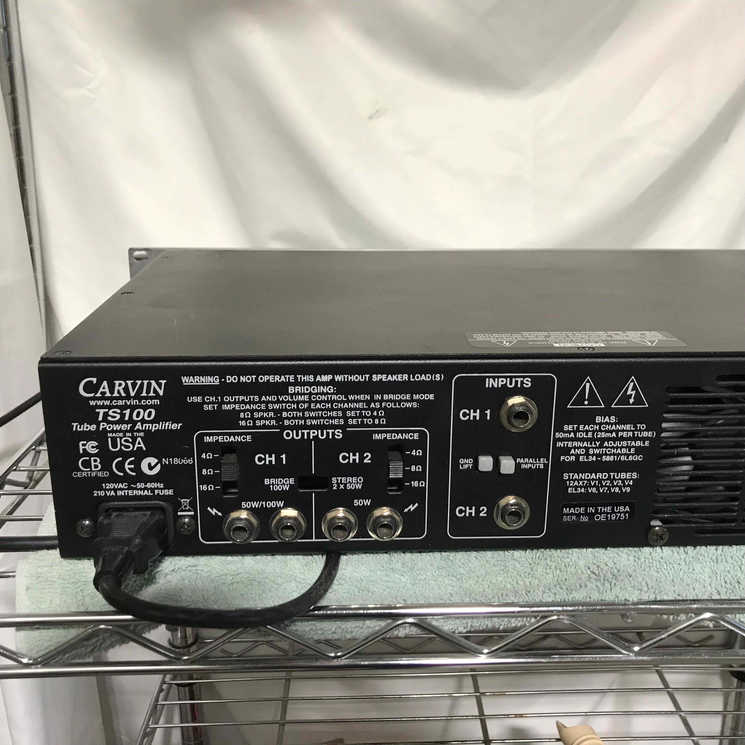 Carvin TS 100 Stainless Steel Tube Guitar Amp 17"x 10.5"x 3.5"