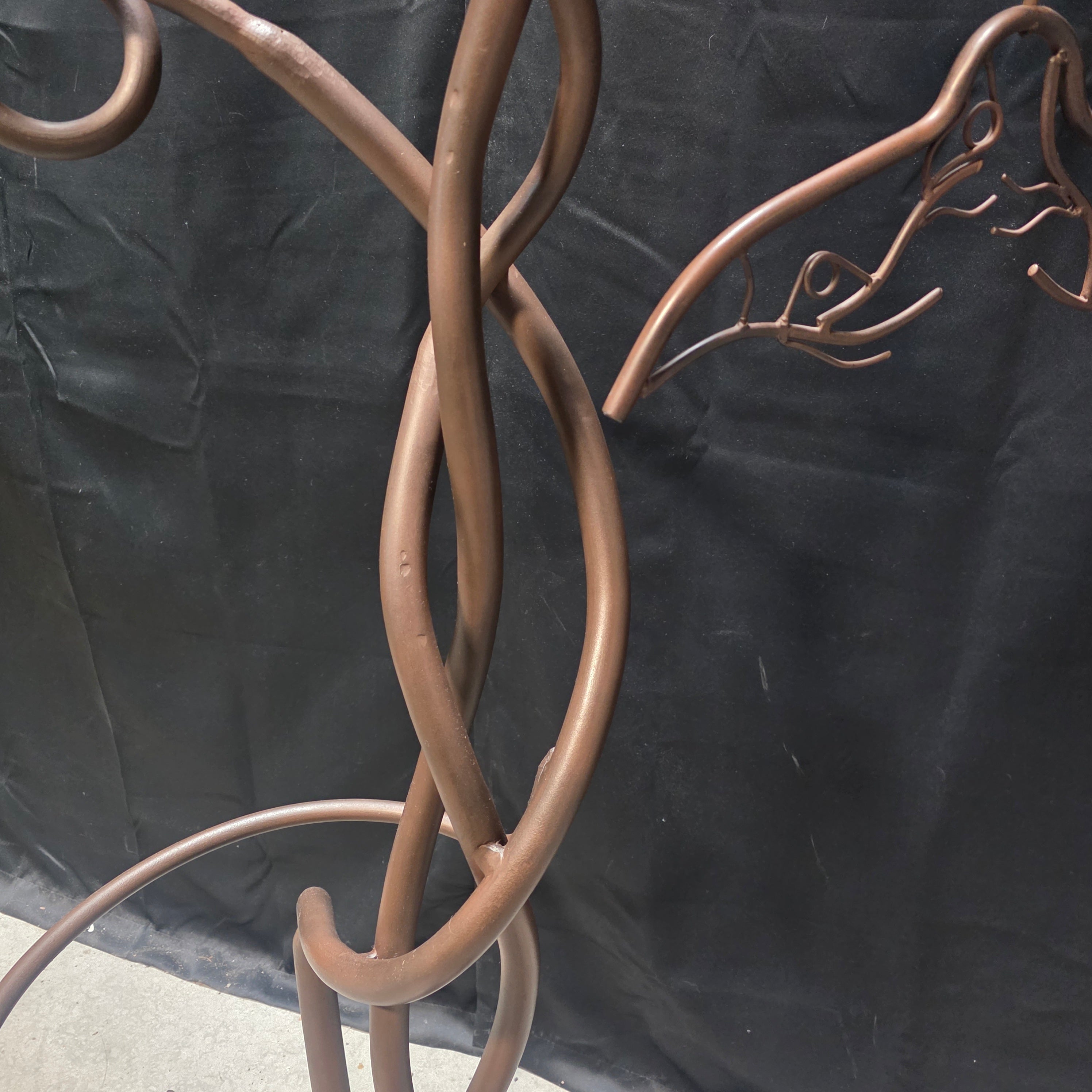 Sculptural Wrought Iron Tree Coat Rack with Artistic Hangers - Heavy artisan Statement Piece 34"x24"x79"