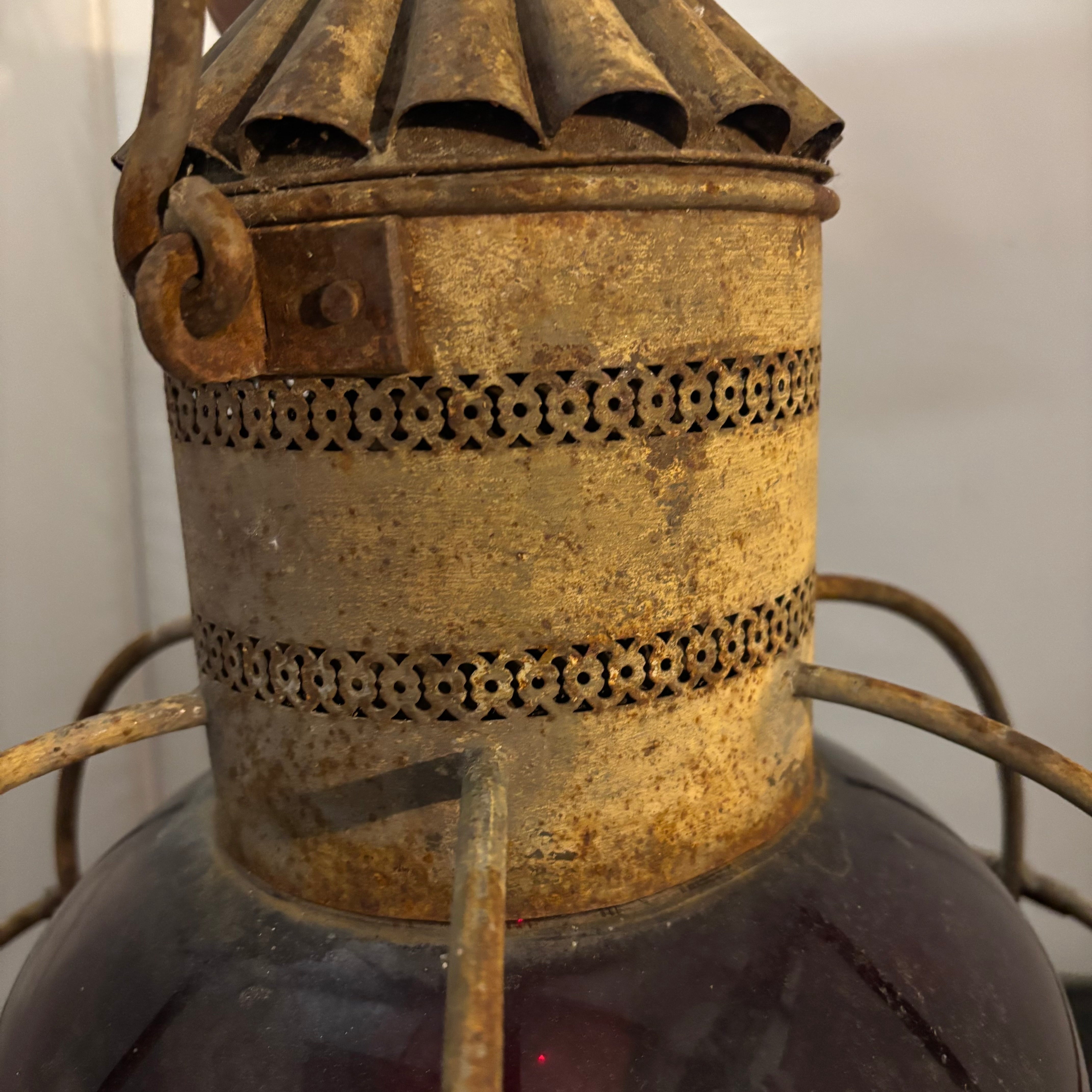 Vintage Red Onion Ships Lantern, 14" x 18"