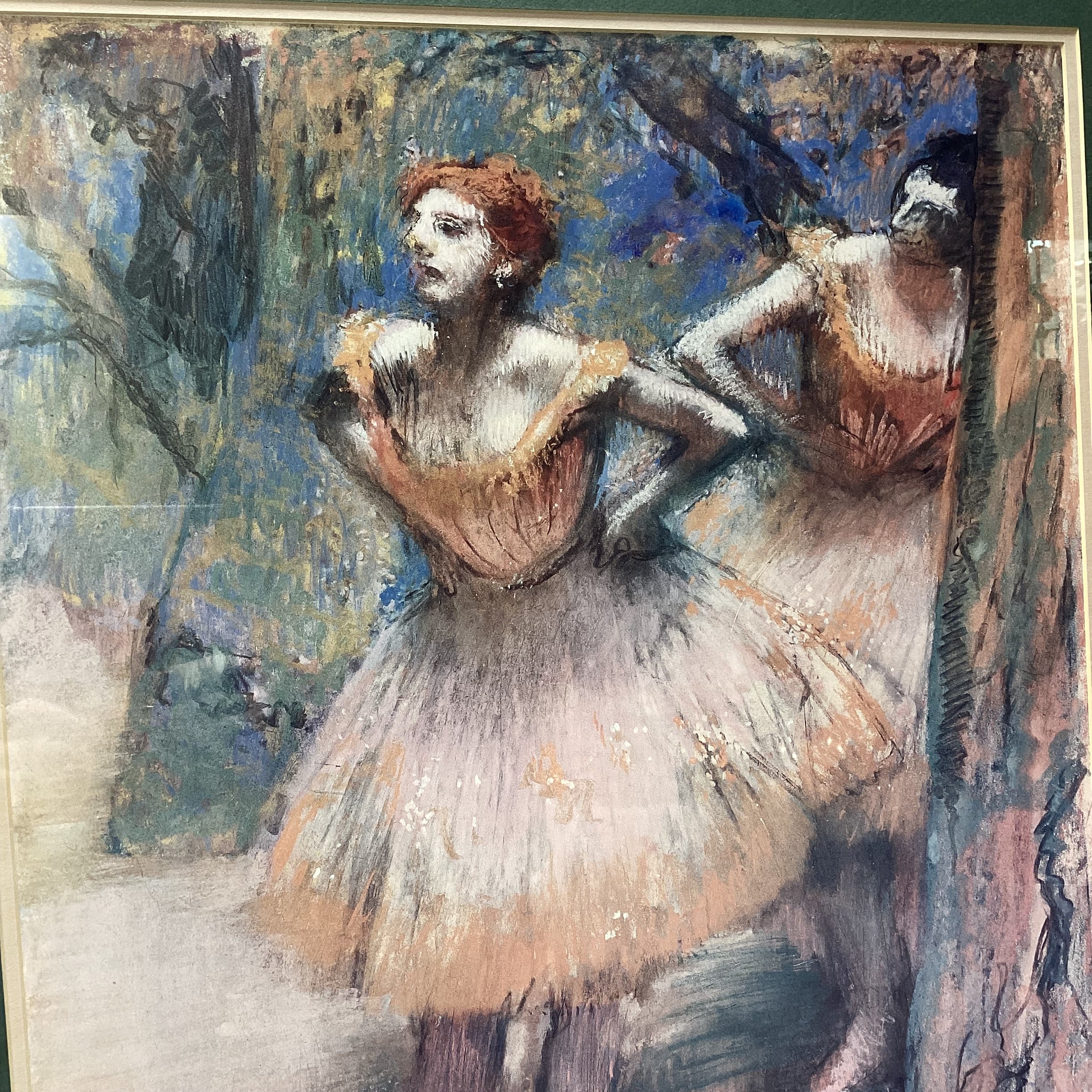 Edgar Degas "Two Dancers" Print In Colorful Frame 37" x 33"