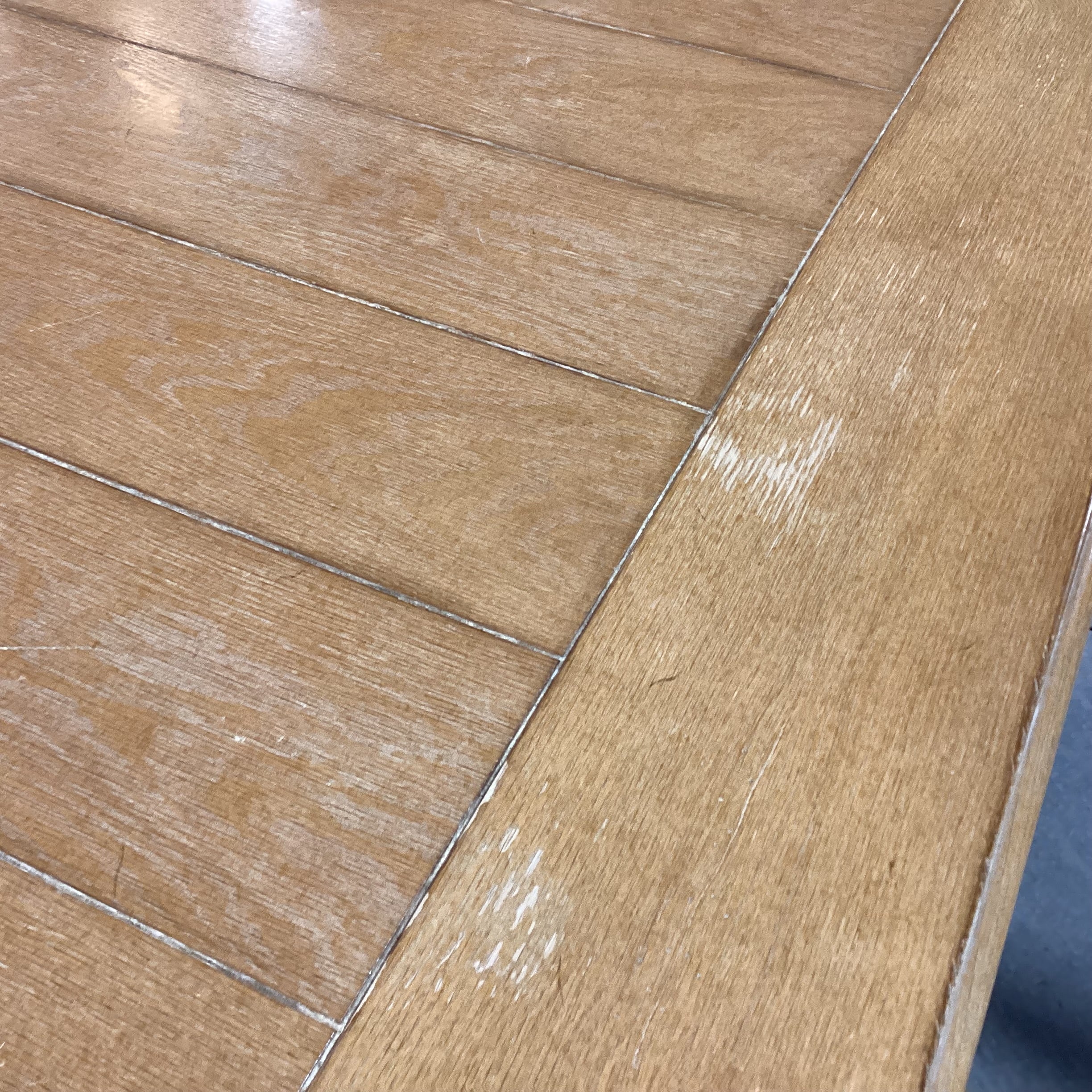 Light Finish Wood & Metal Edge Detail 2 Leaves Table with 8 Diamond Upholstered Chairs Dining Set 78" to 118"x 44"x 30.5"