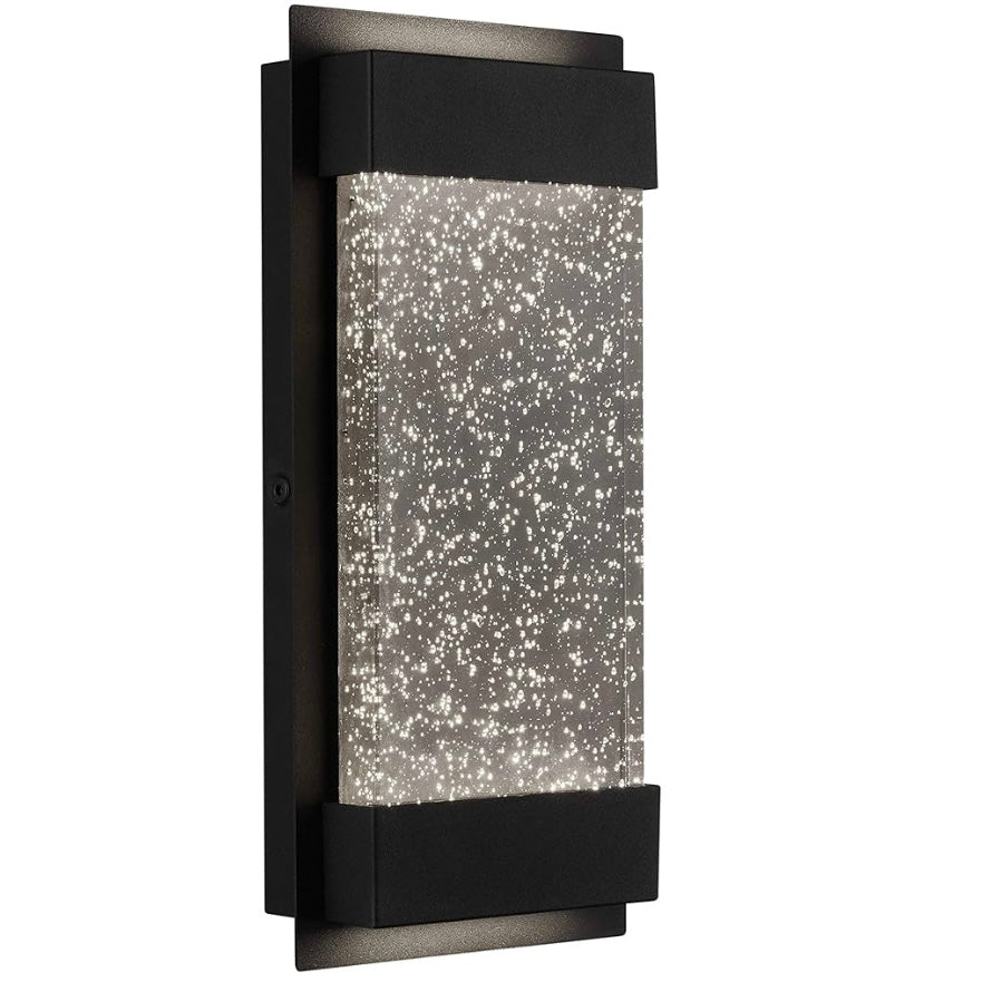 Artika Essence Bubble Glow 1-Light LED Matte Black and Glass Indoor/Outdoor Wall Sconce 5.5"x 12"x 2.5"