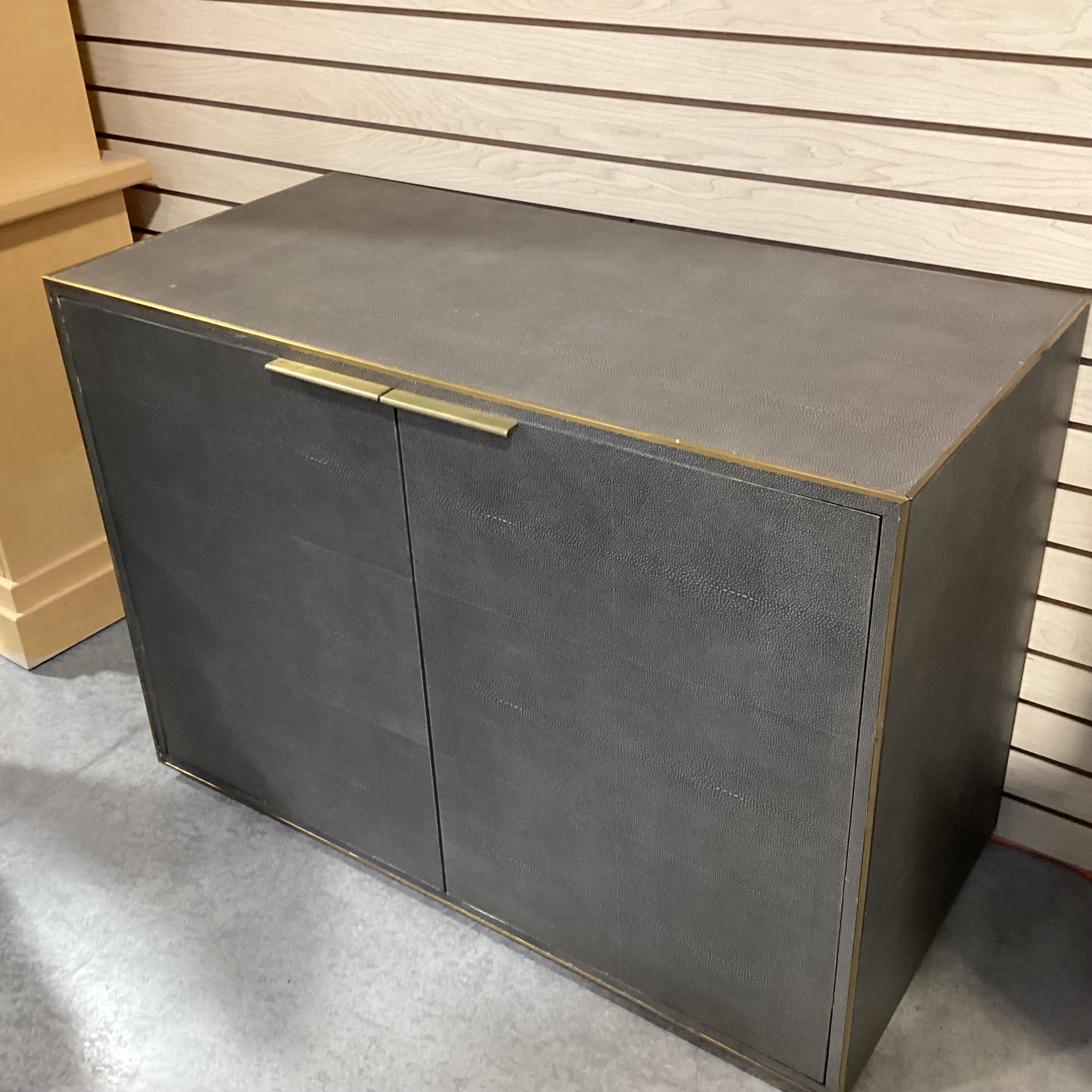 Restoration Hardware Saunderson Shagreen & Brass Cabinet Console 42"x 21"x 30.5"