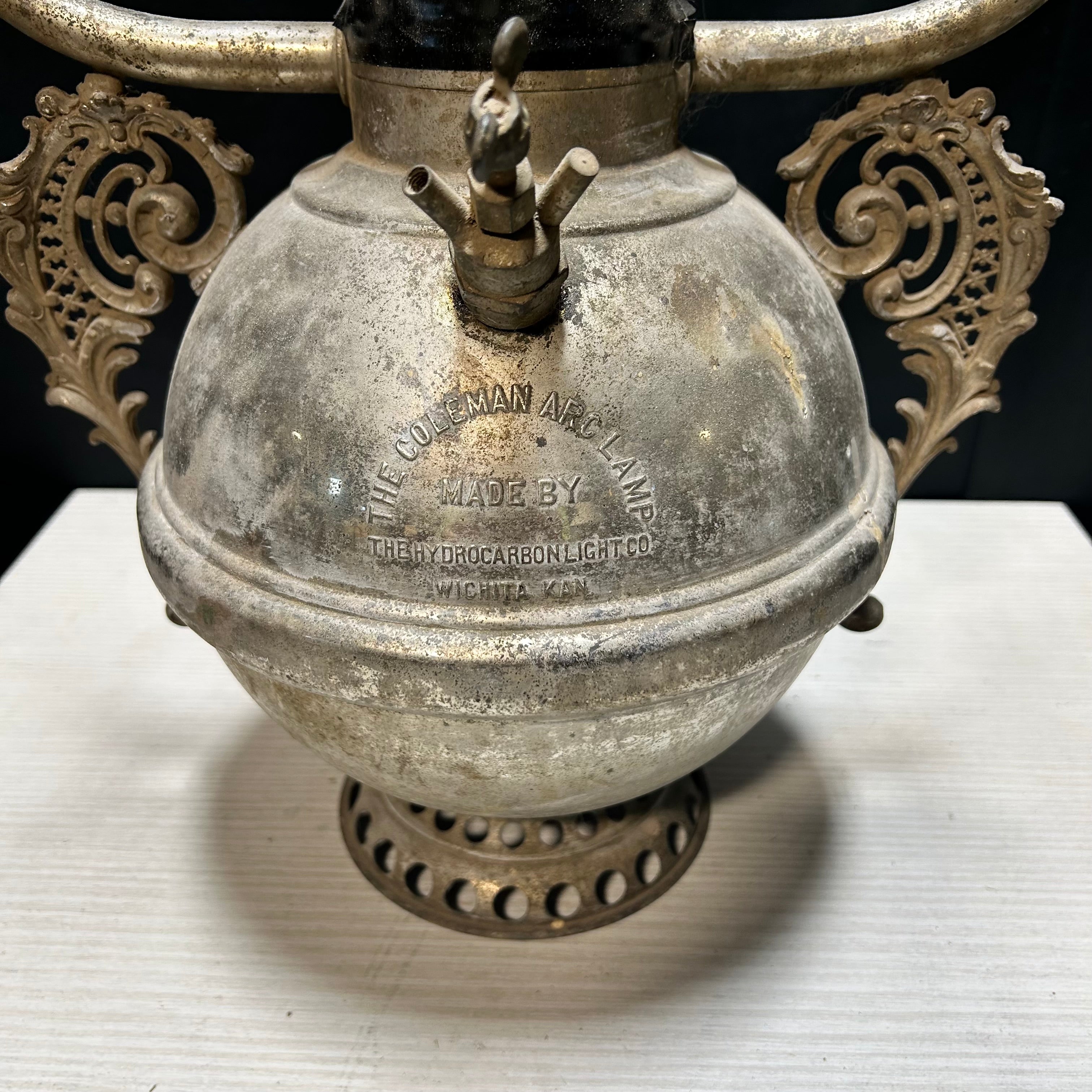 Antique Coleman Arc Lamp  13.5"x 32.5"