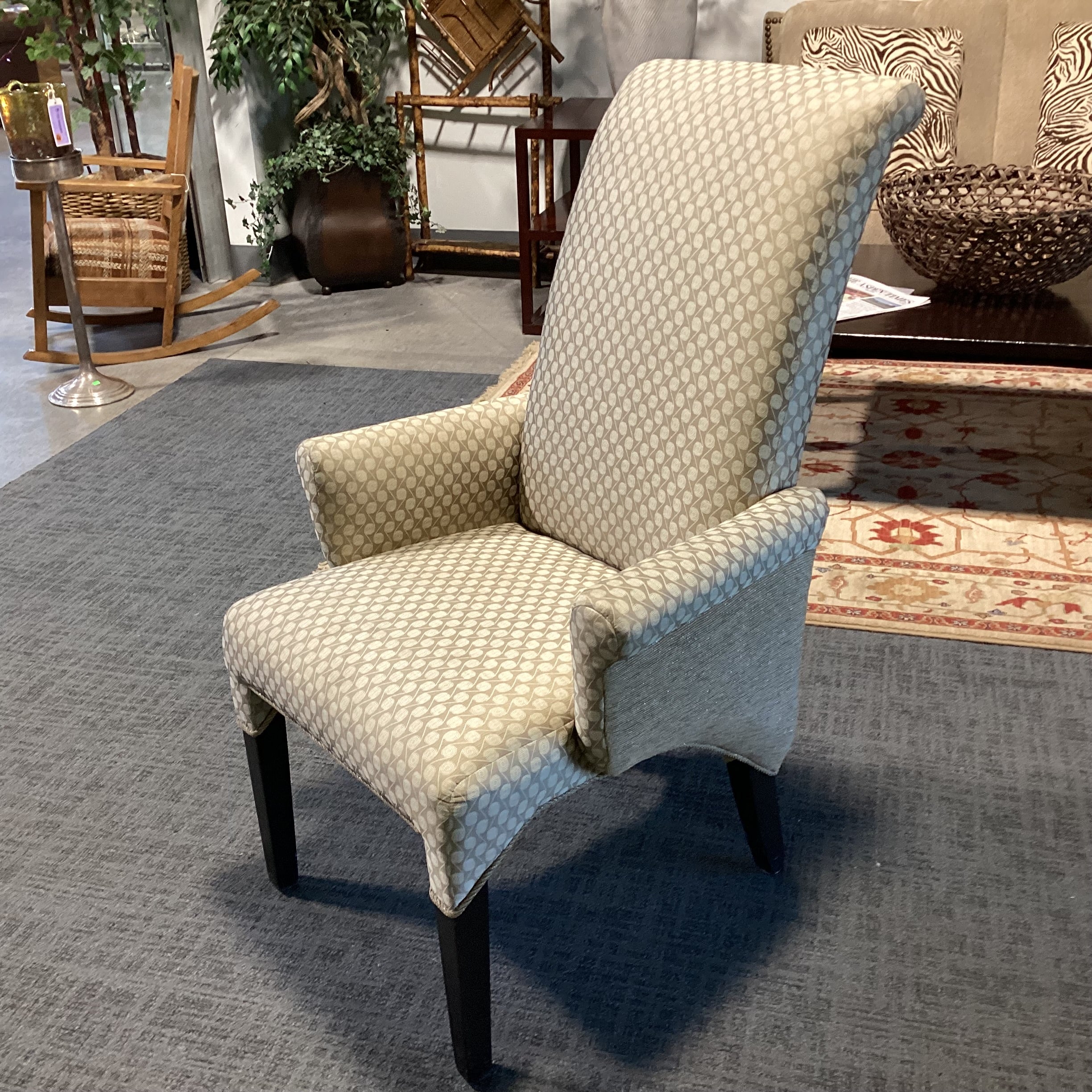 Golden Spiral Design Flared Arm Accent Chair 28"x 30"x 43"
