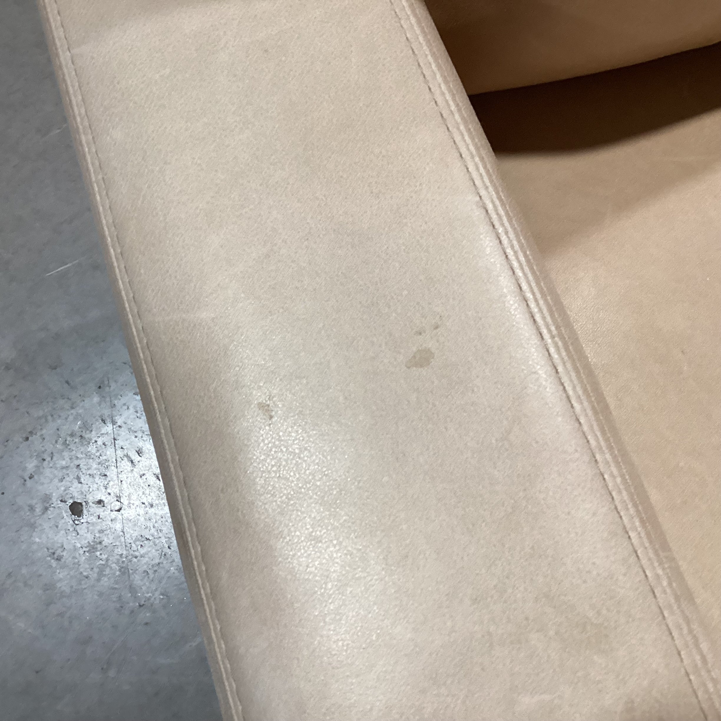 Lee Industries Beige Tan Leather Down Mix Swivel Chair 34"x 35"x 30"