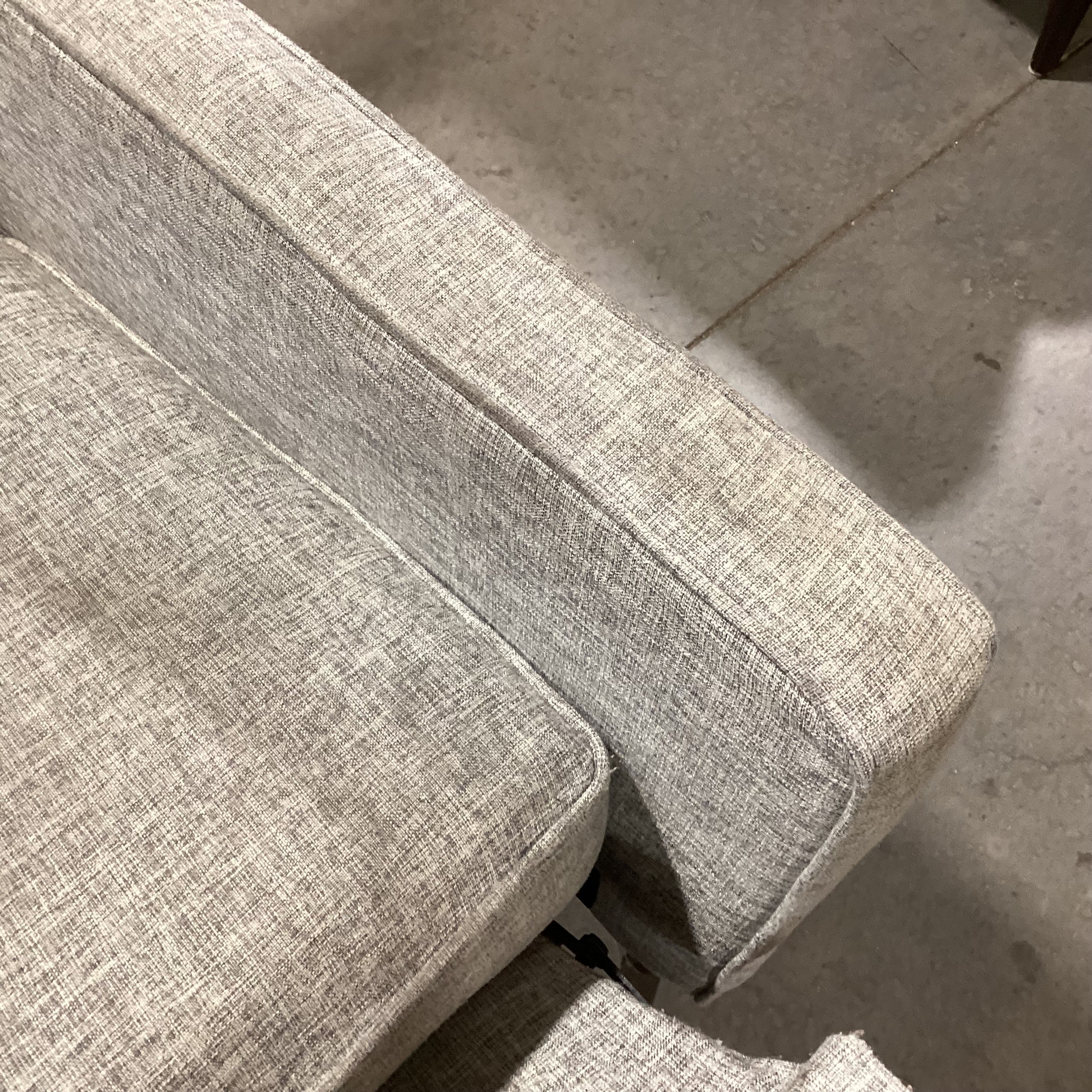 Noble House Home Furnishings Grey Heather Button Tufted Recliner Chair 28"x 34" to 54"x 37"