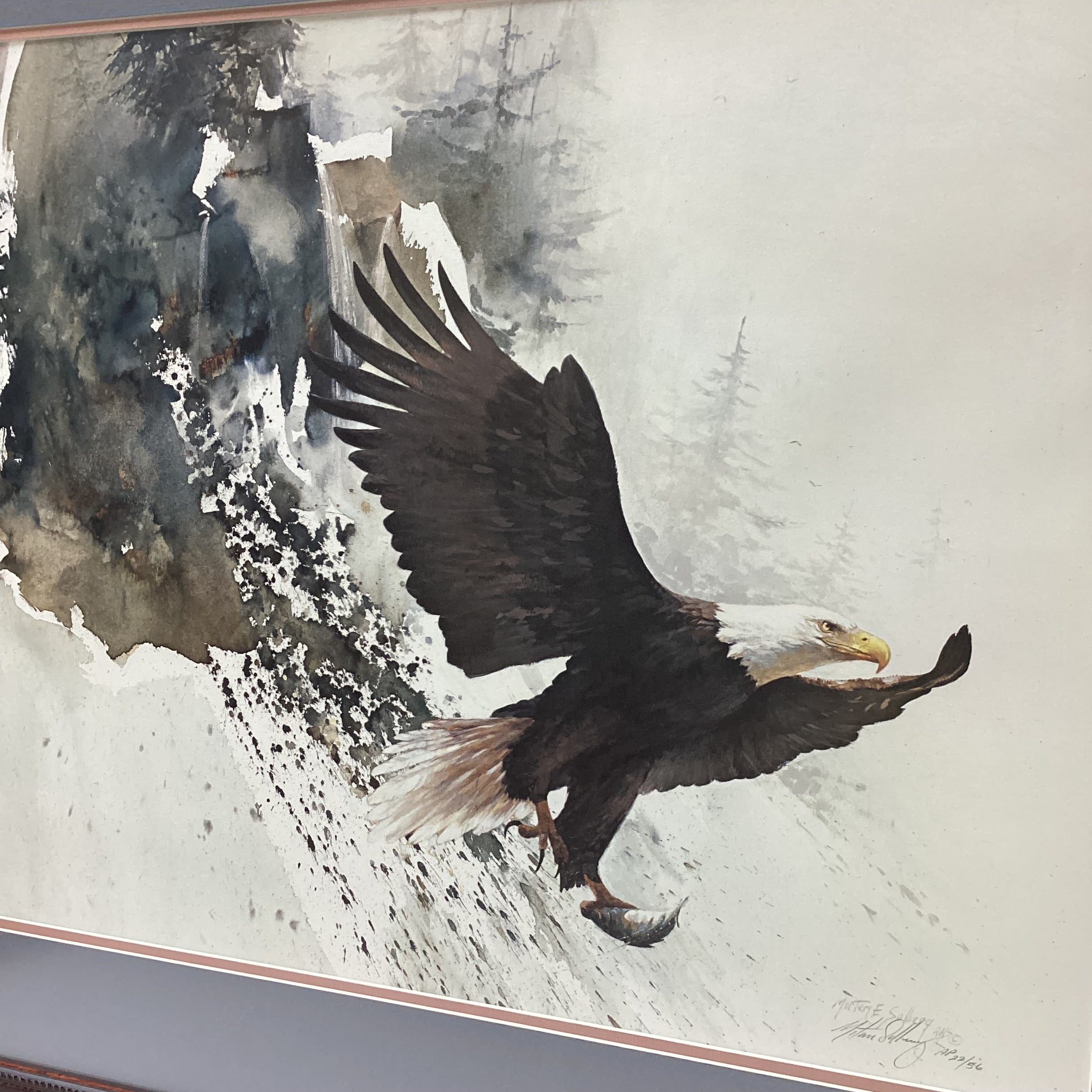 Morten E. Solberg Sr. Signed "On Silent Wings"  Limited Edition AP Framed Print 34.5" x 28"