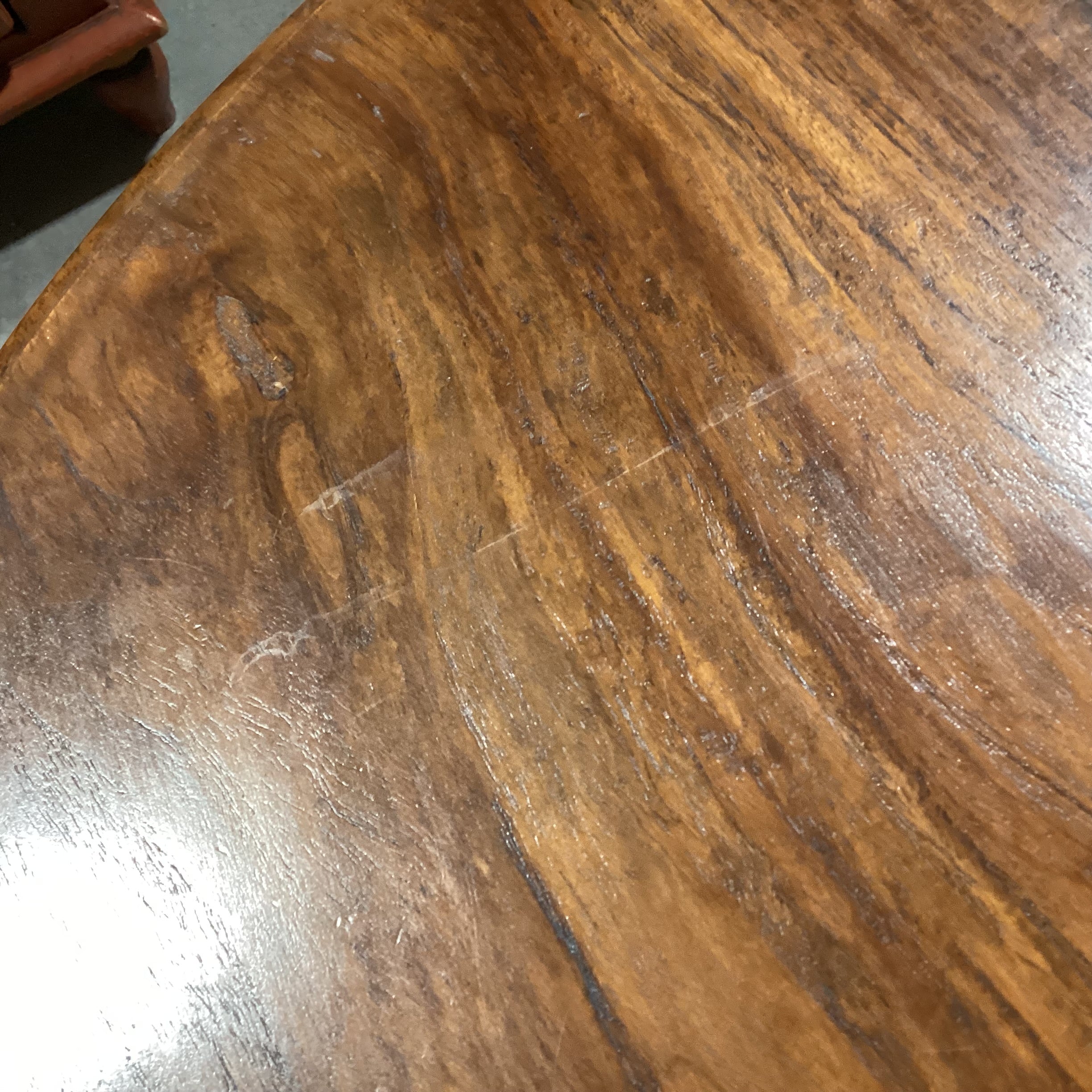 Solid Wood Half Moon with Carved Detail 1 Drawer Accent Table 32"x 16"x 29"
