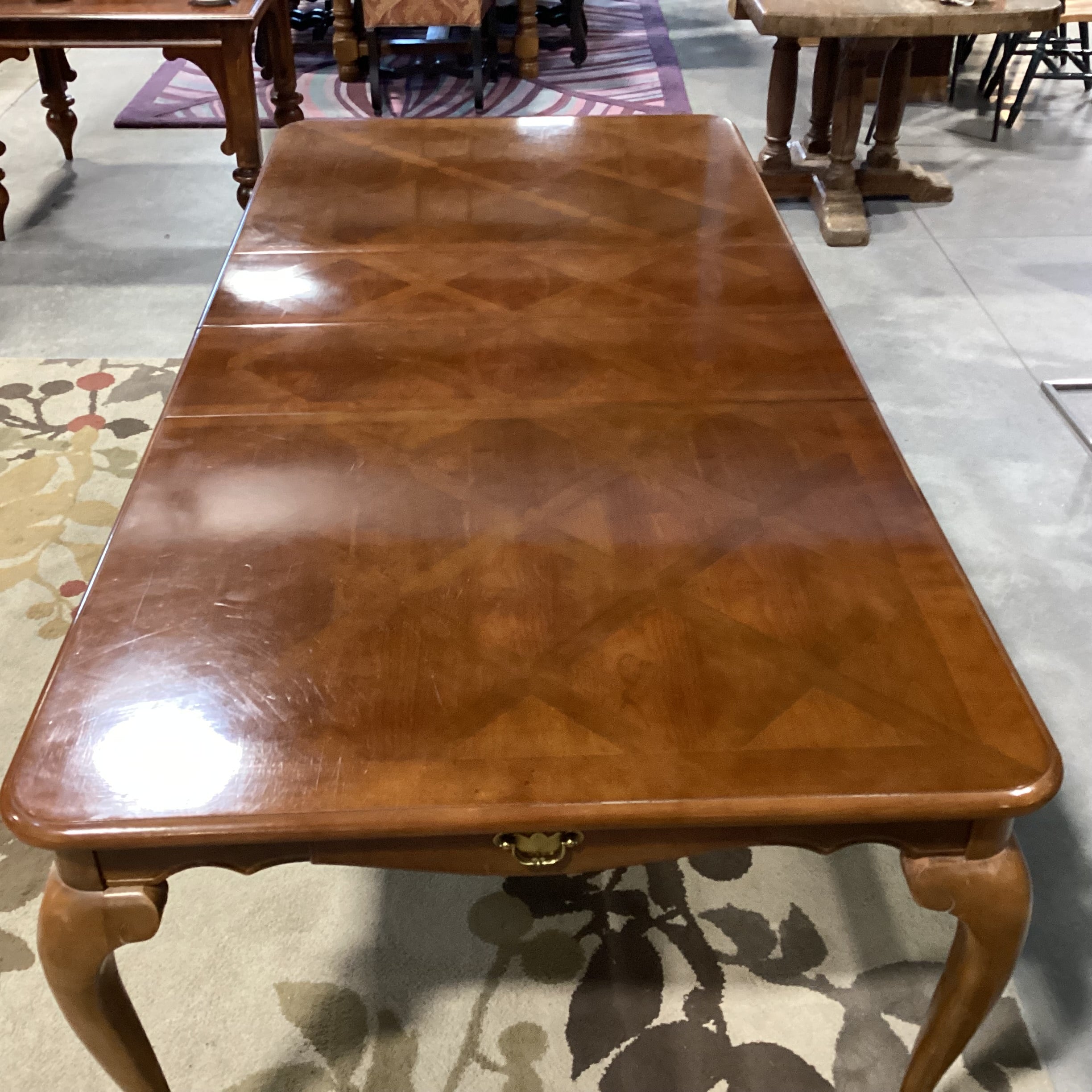 Traditional Cherry with Lattice Detail & 2 Leaves Dining Table 88"x 42"x 30"