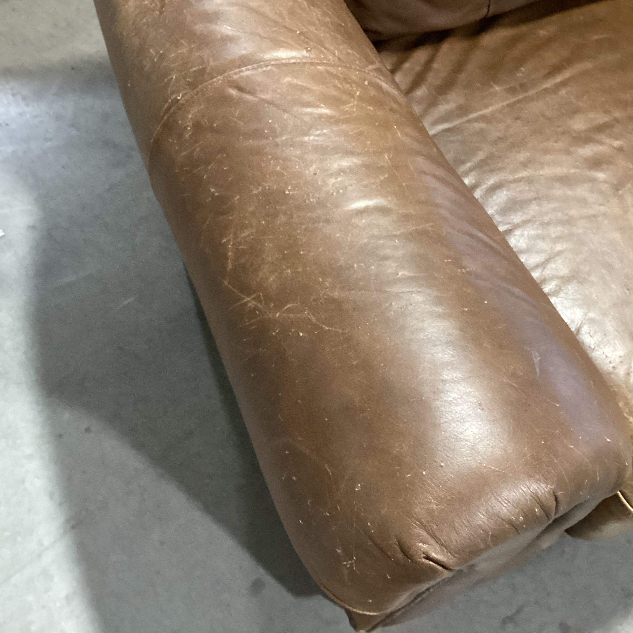 Leather Nailhead Roll Arm & Back Oversized Chair 50"x 46"x 36"