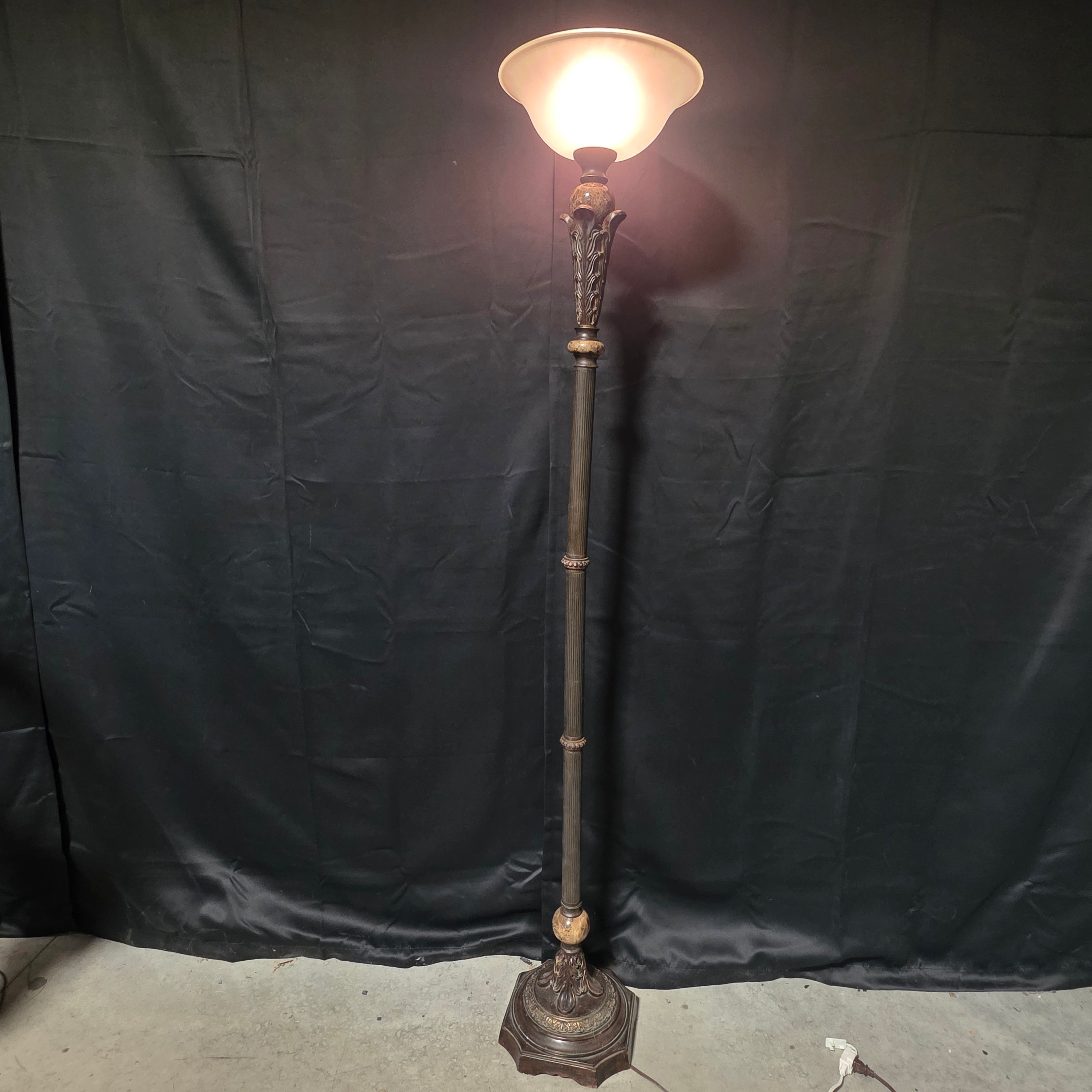 Neo-Classical European Style Resin / Stone Accent Floor Lamp 12.75"Dx70.5