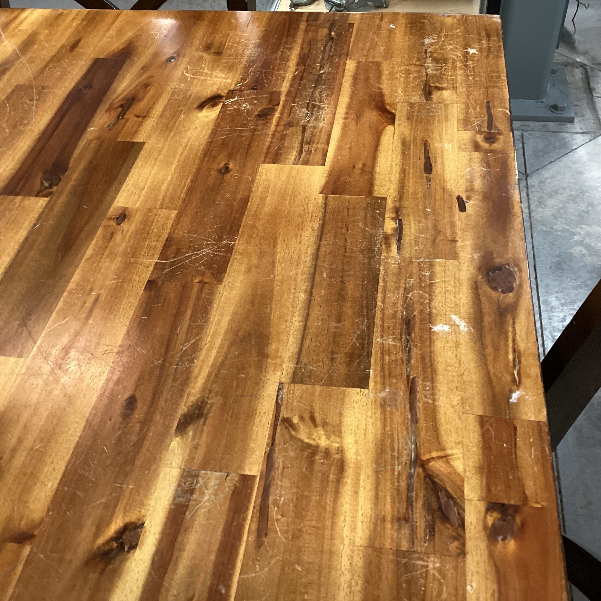 Light & Dark Finished Wood Table with 4 Chairs Dining Set 60"x 36"x 30"