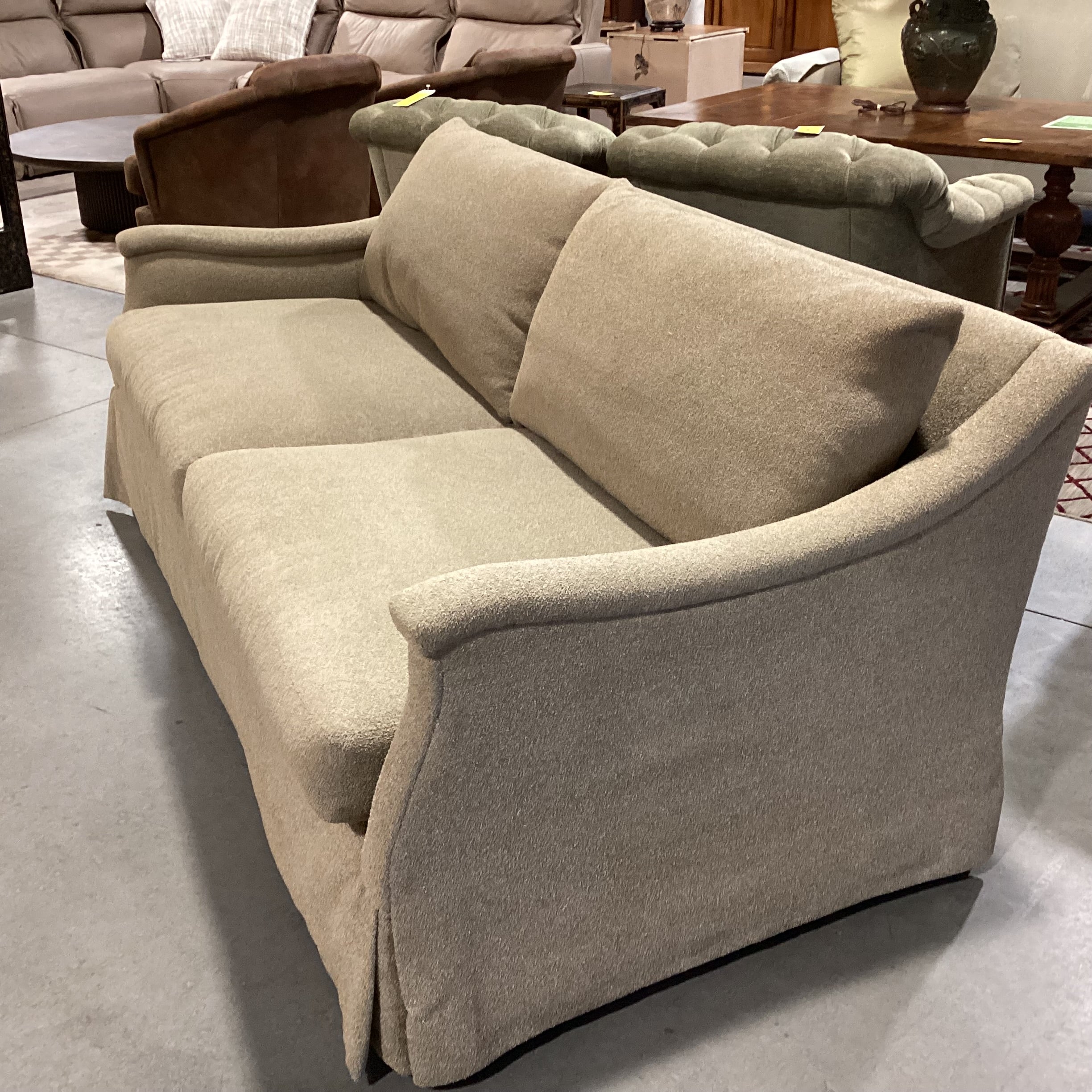 LEE Industries Golden Tan Raised Texture Woven Down Mix & Slope Arm Sofa 78"x 40"x 30"