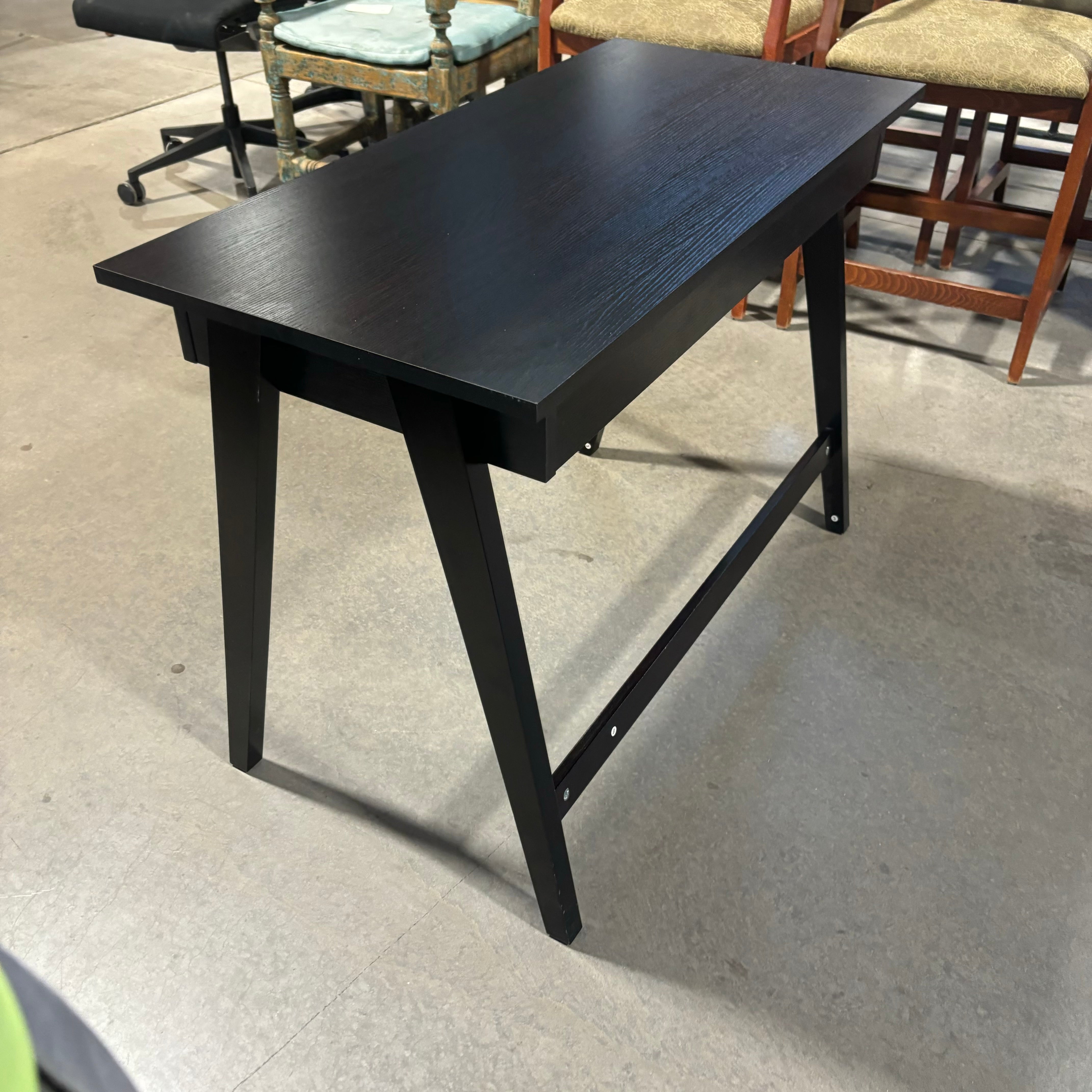 Dark Wood Style 1 Drawer with Trestle Desk 42"x 20"x 30"
