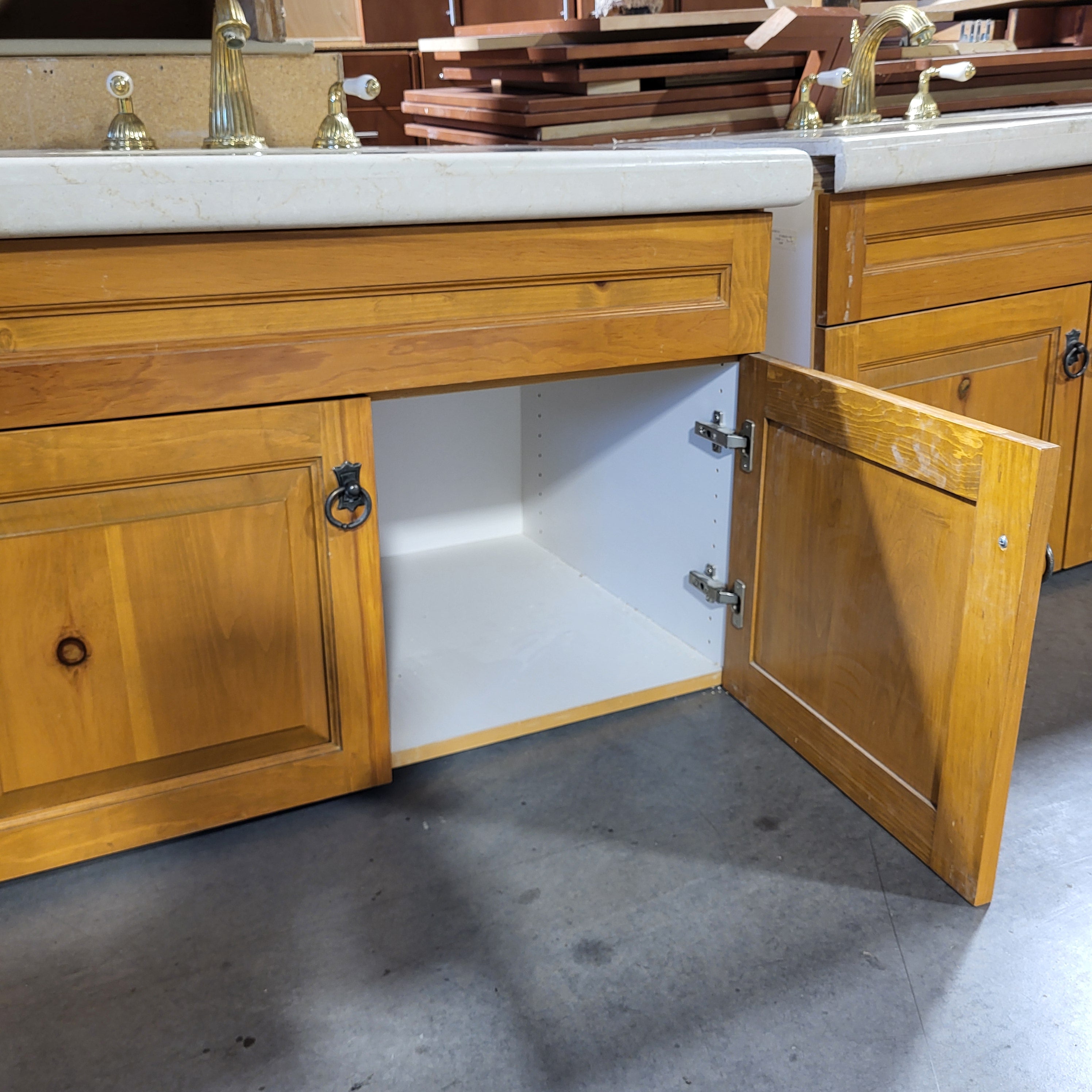 Granite Top 3 Drawer 2 Door Vanity 53"x 26"x 25"
