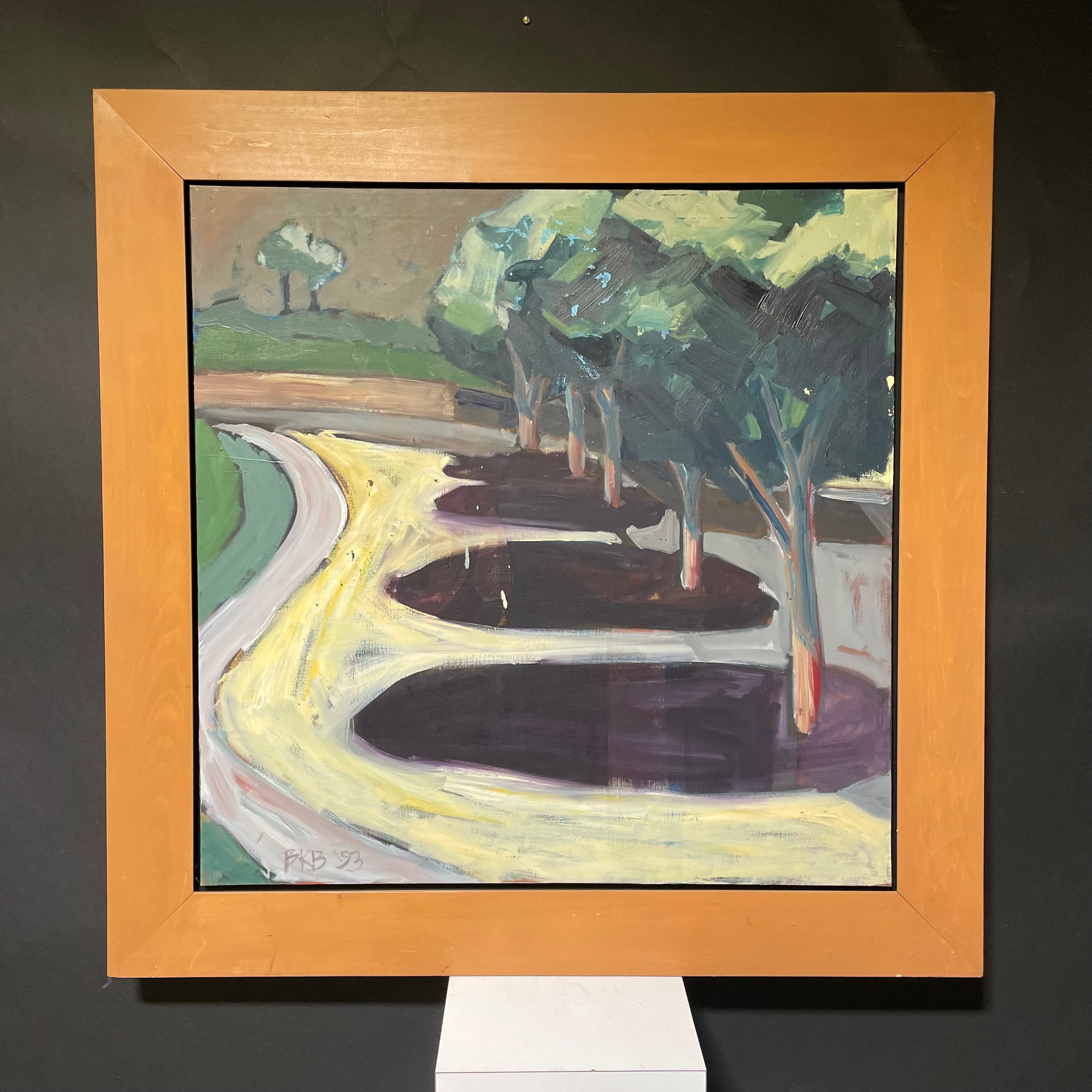 RKB Signed/ Dated Original Landscape On Framed Canvas 45 1/2" x 45 1/2"