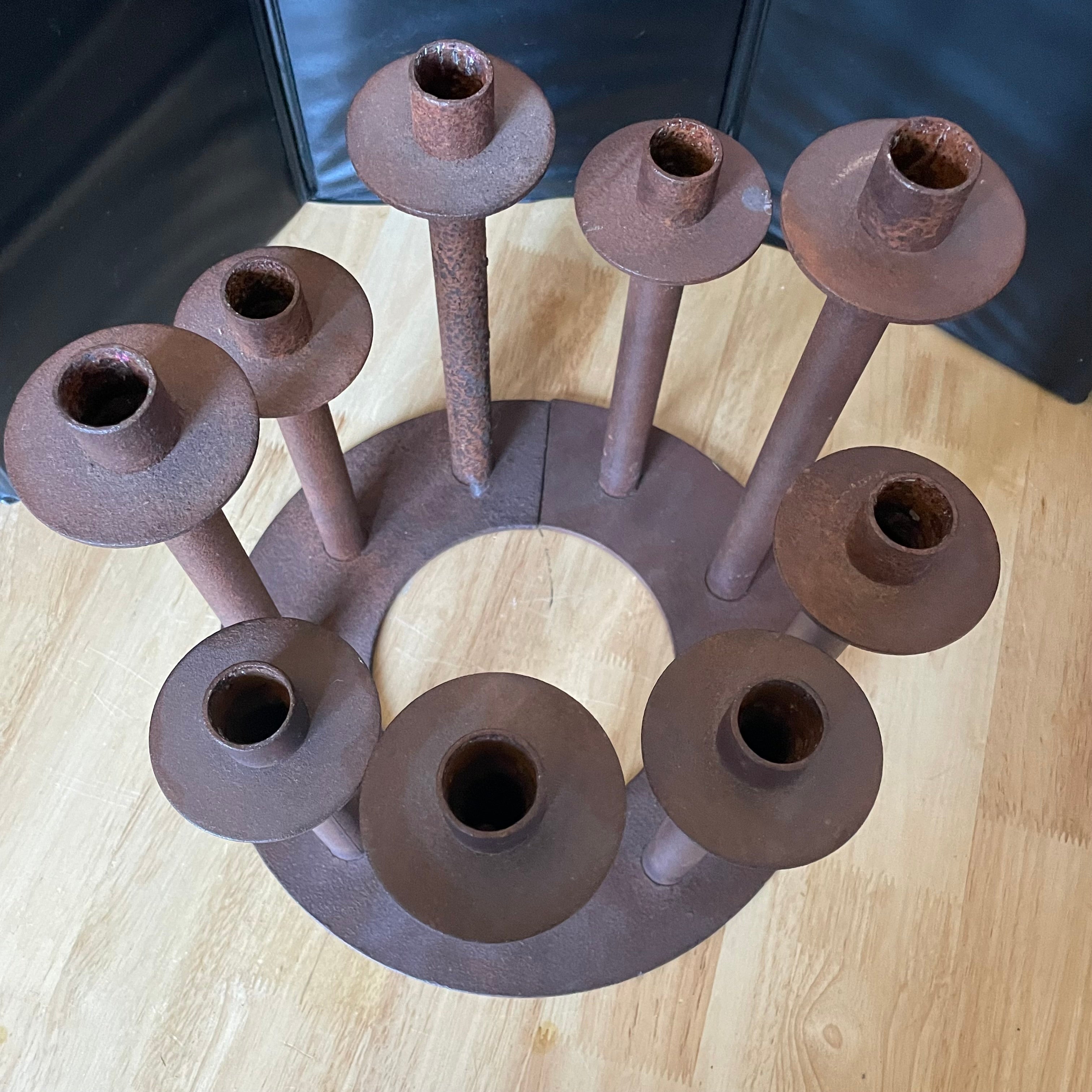 Set of 3 Vintage Brutalist Interchangeable Metal Candlestick Holders