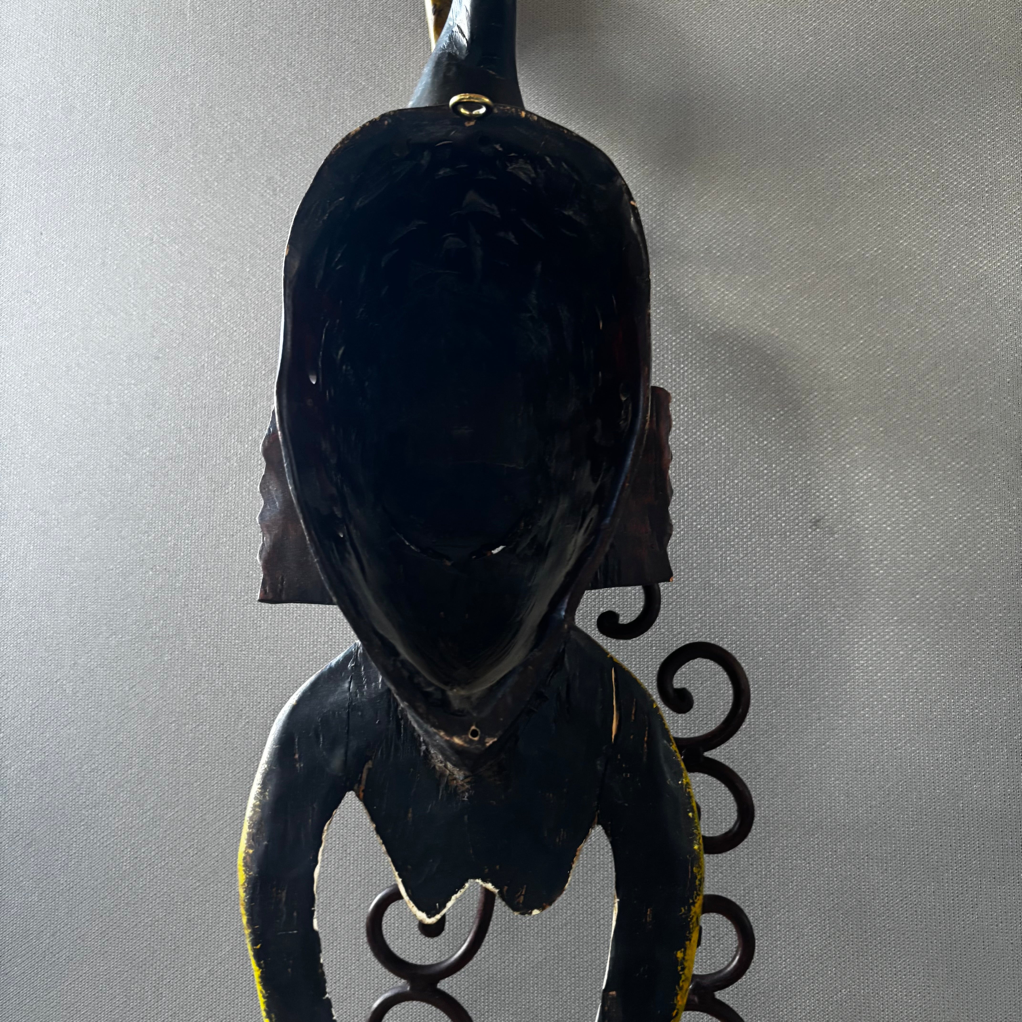 Vintage Handcrafted African Guro Mask, 7"x 7"x 30"