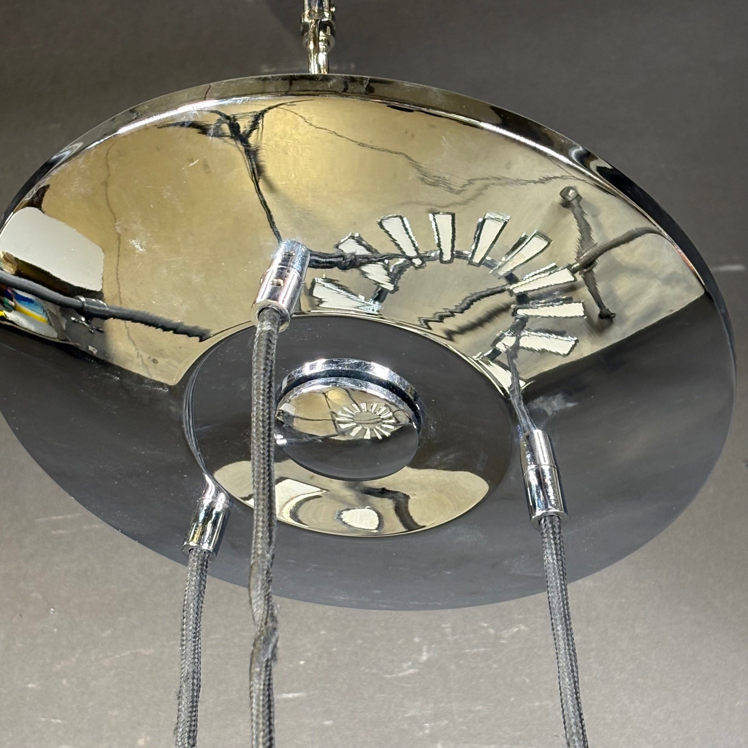 Blackjack Lighting Wedge 24 Light LED Chrome Suspension Chandelier 26” Diameter x 45”