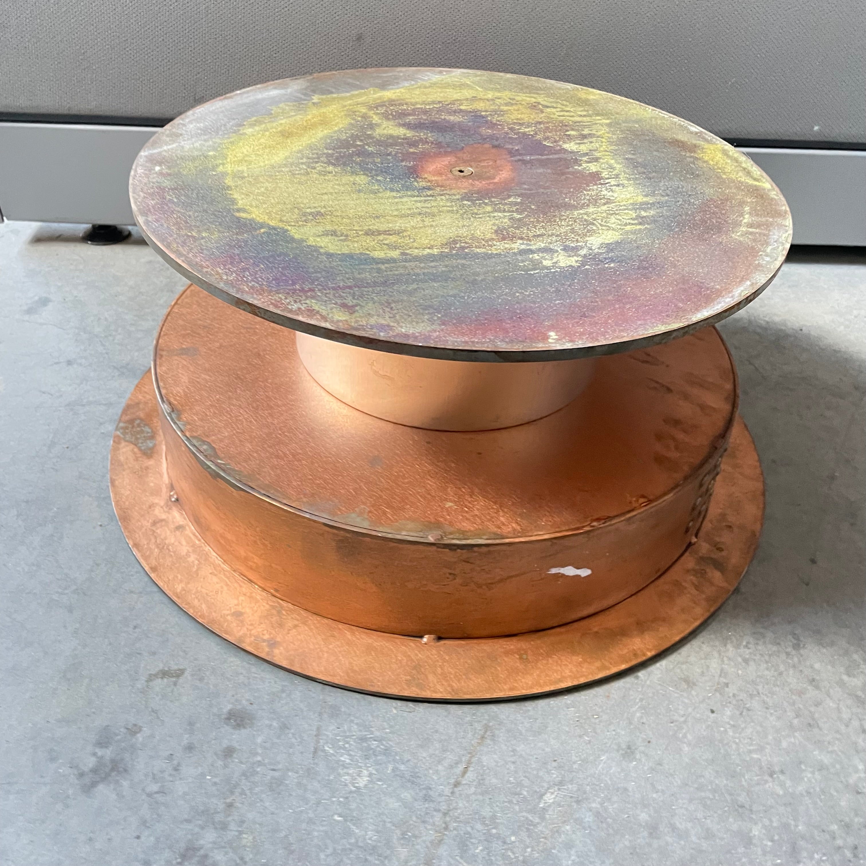 Heavy Solid Copper Planter Pedestal, 18"x 8"