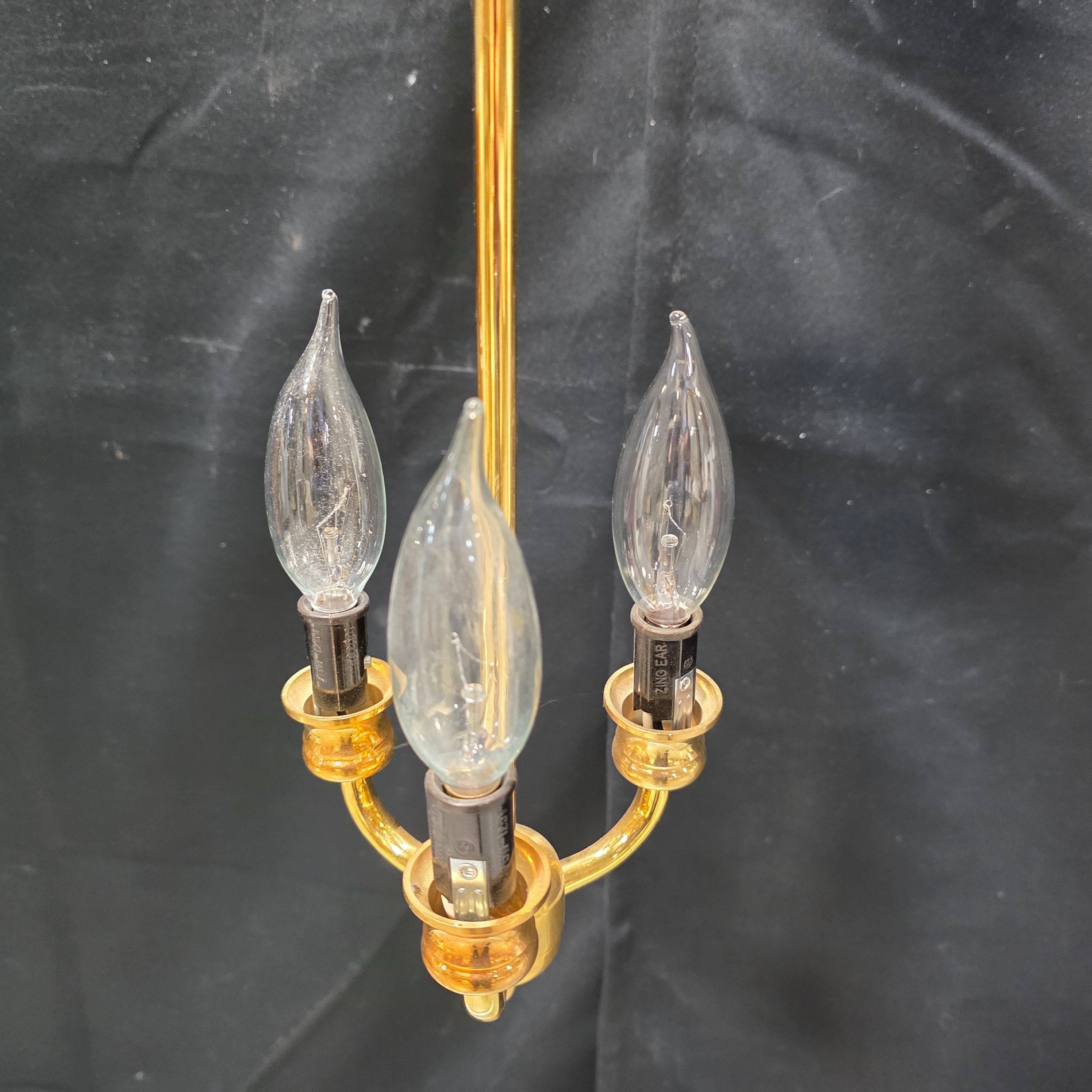 Sweet Three Light Brass Pendant Chandelier 6"Dx29"
