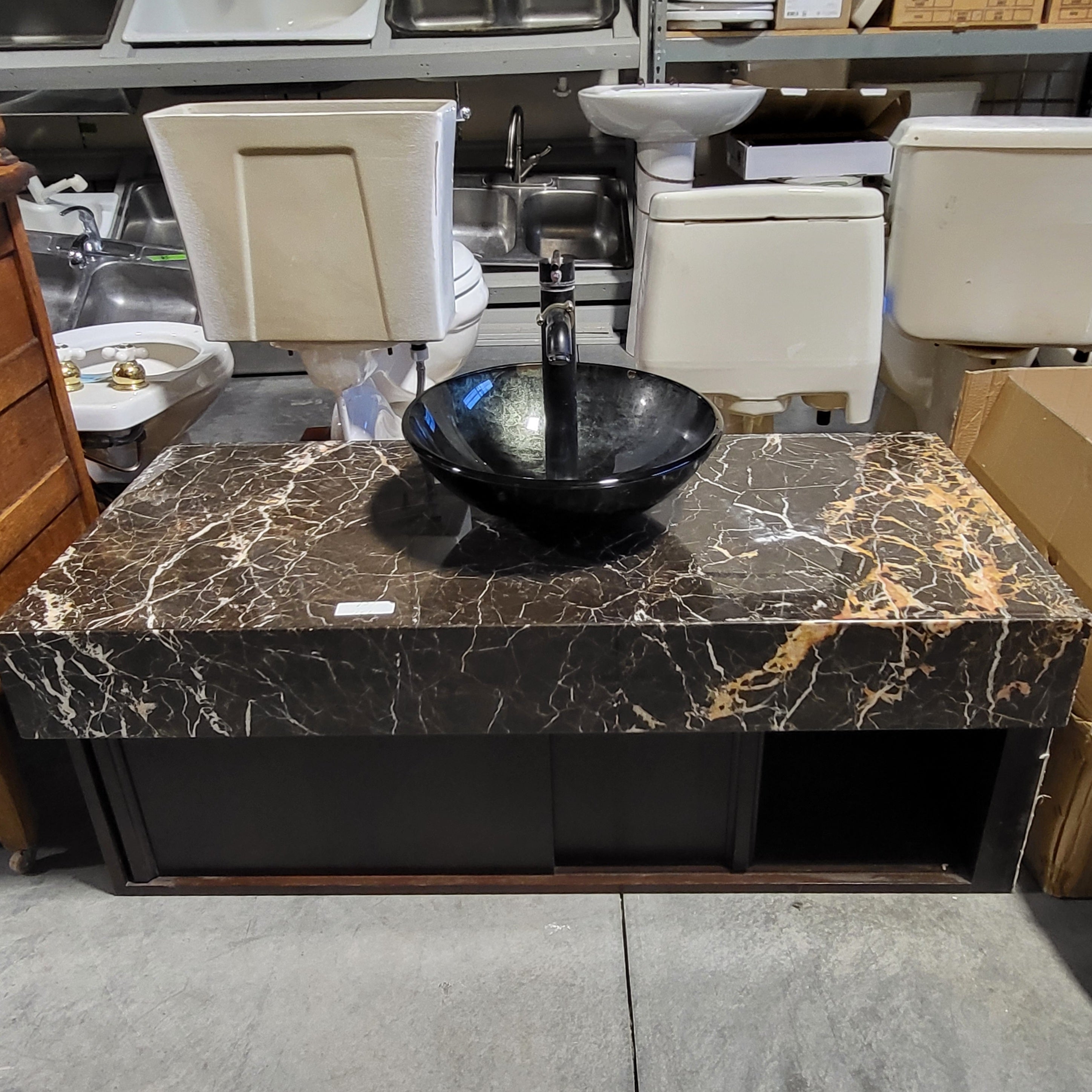 49"x 22"x 18" Marble Wall Mount Vanity