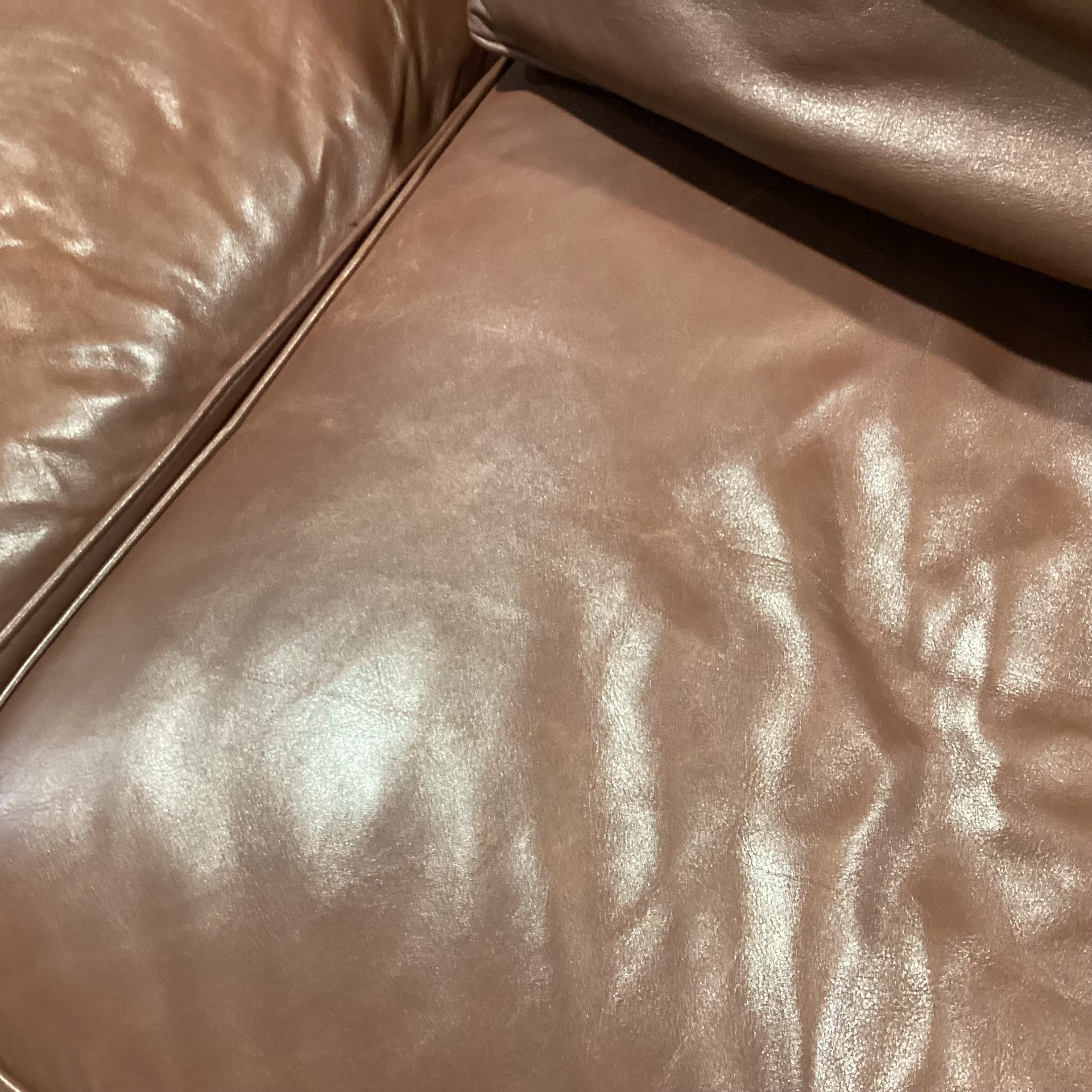 Hancock & Moore Brown Leather Down Mix Sofa 89"x 39"x 35"