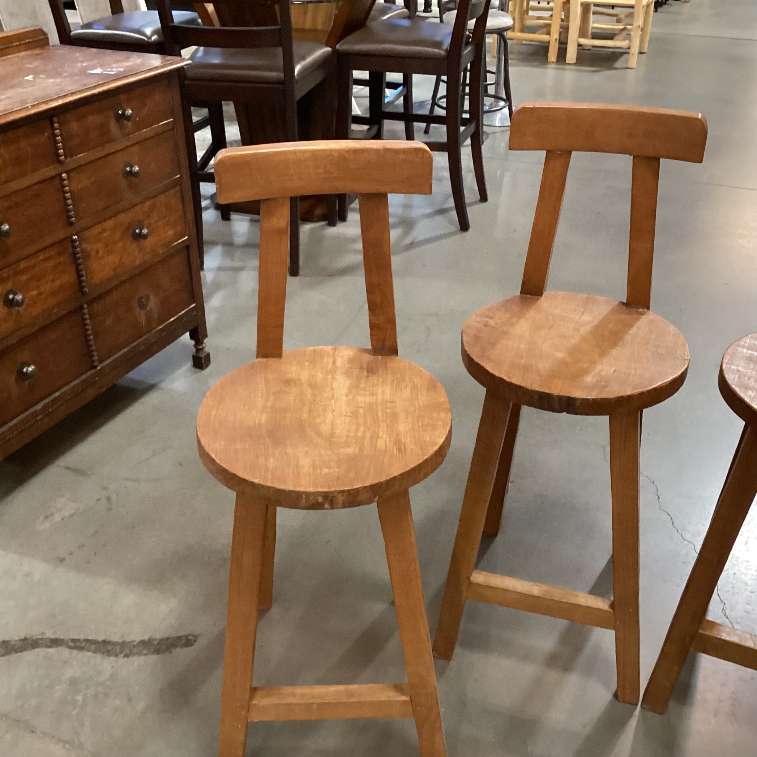 SET of 4 Hand Crafted Solid Wood Barstools 25.5"