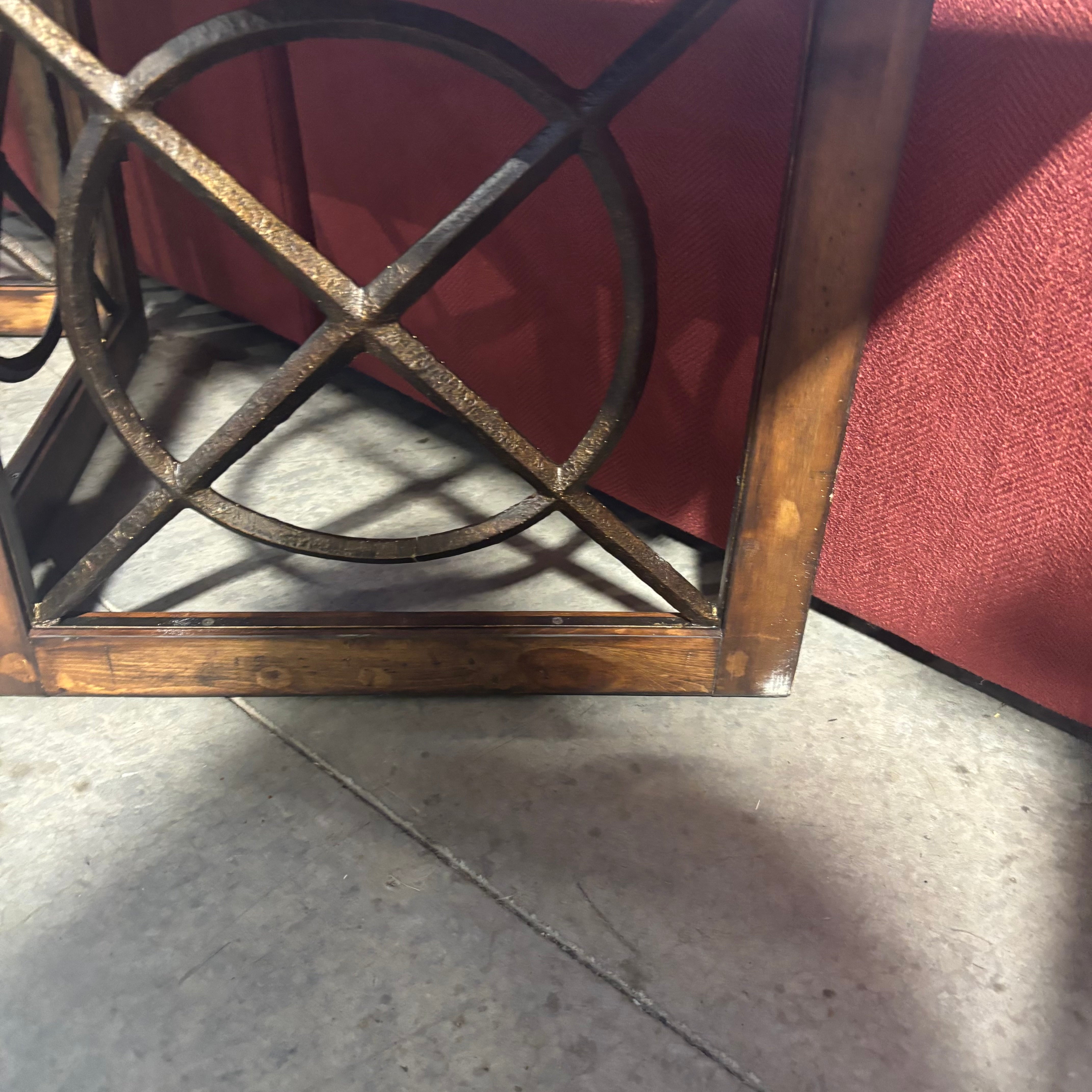 Solid Dark Finish 3 Tier Wood Shelf With Iron Like Accents 68"x 14"x 72.5"