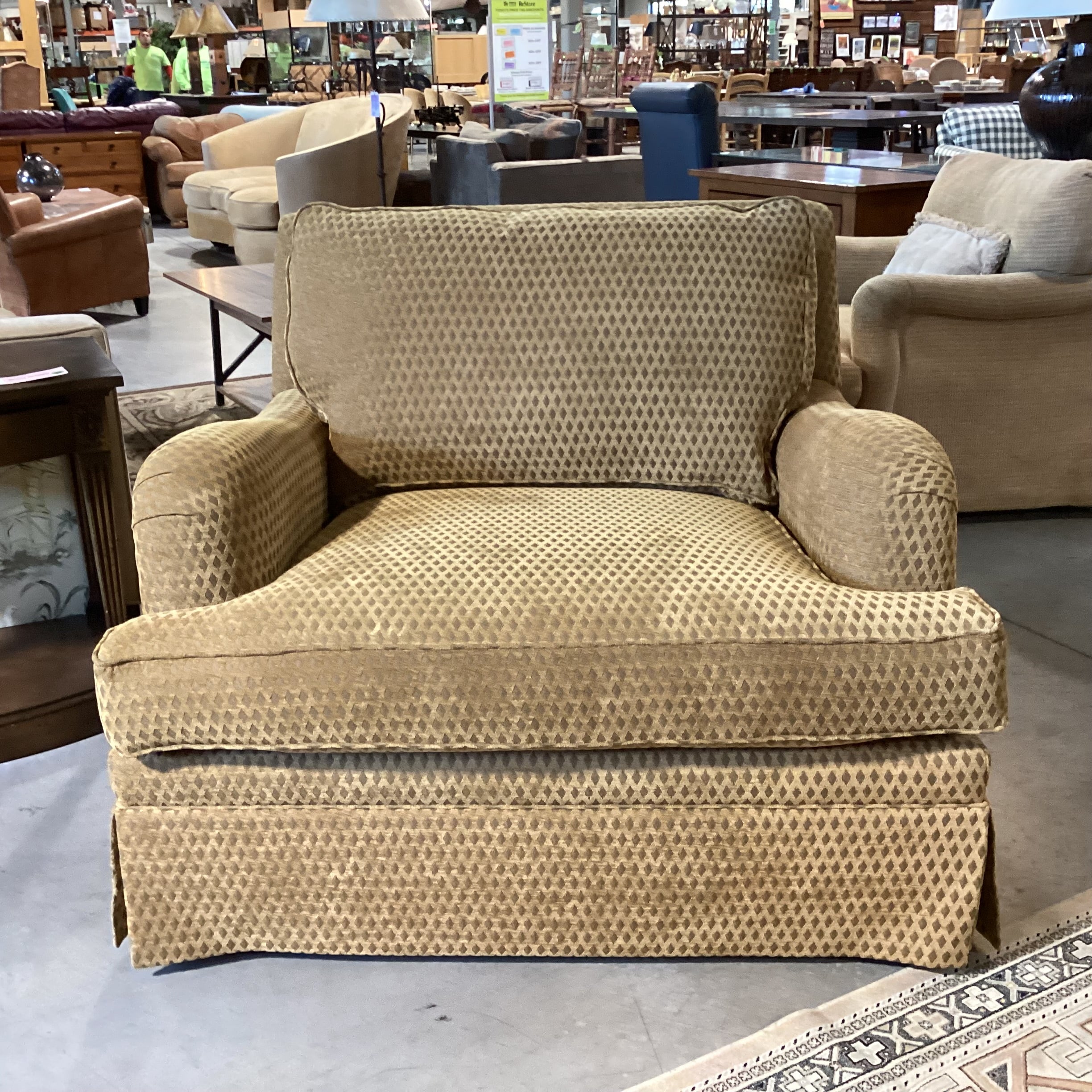 Hancock & Moore Golden Chenille Diamond Woven Down Mix Oversized Chair 46"x 45"x 35"