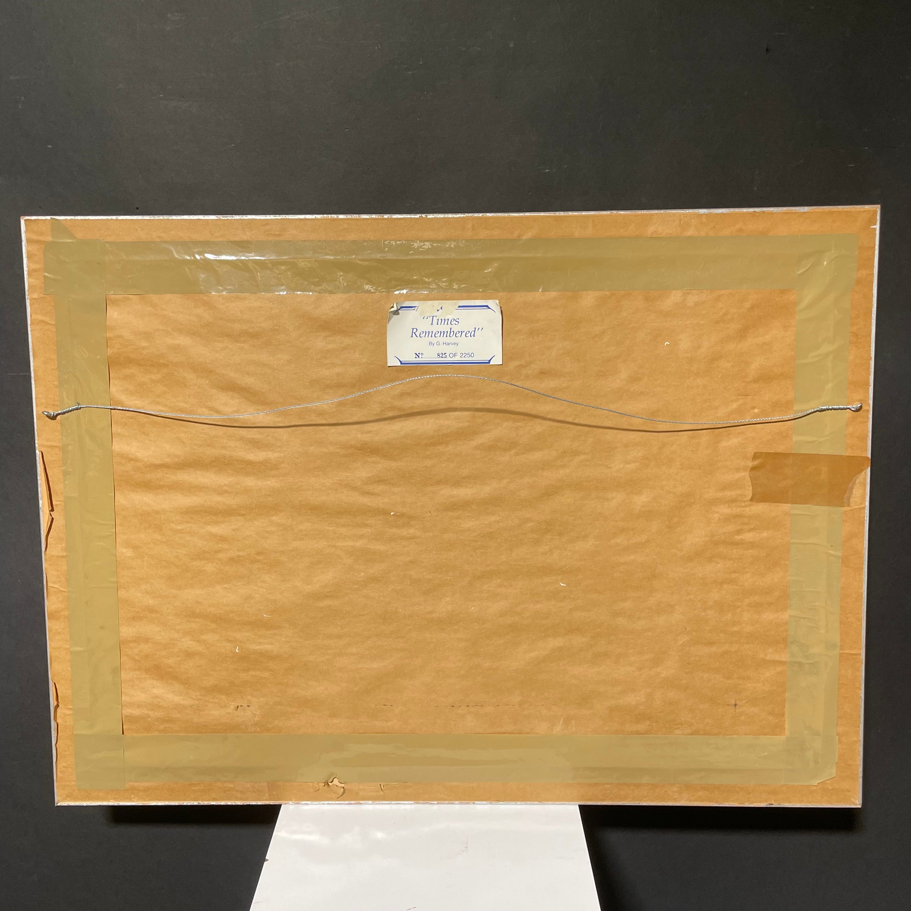 G. Harvey Signed Limited Edition "Times Remembered" Print In Silver Plexiglass Frame 34" x 24"
