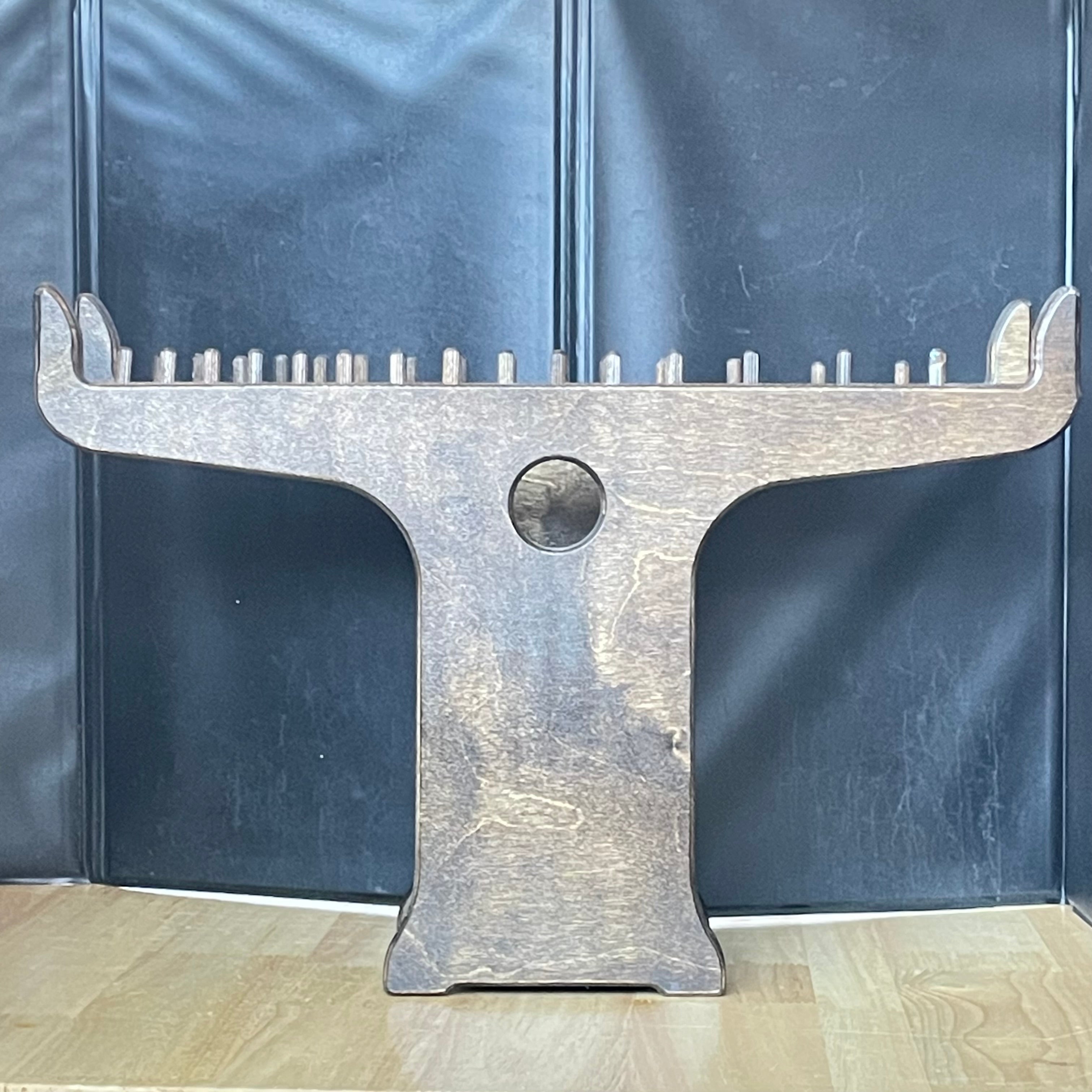 Vintage Handcrafted Geneva Wood Brush Holder, 16"x 4.5"x 11"