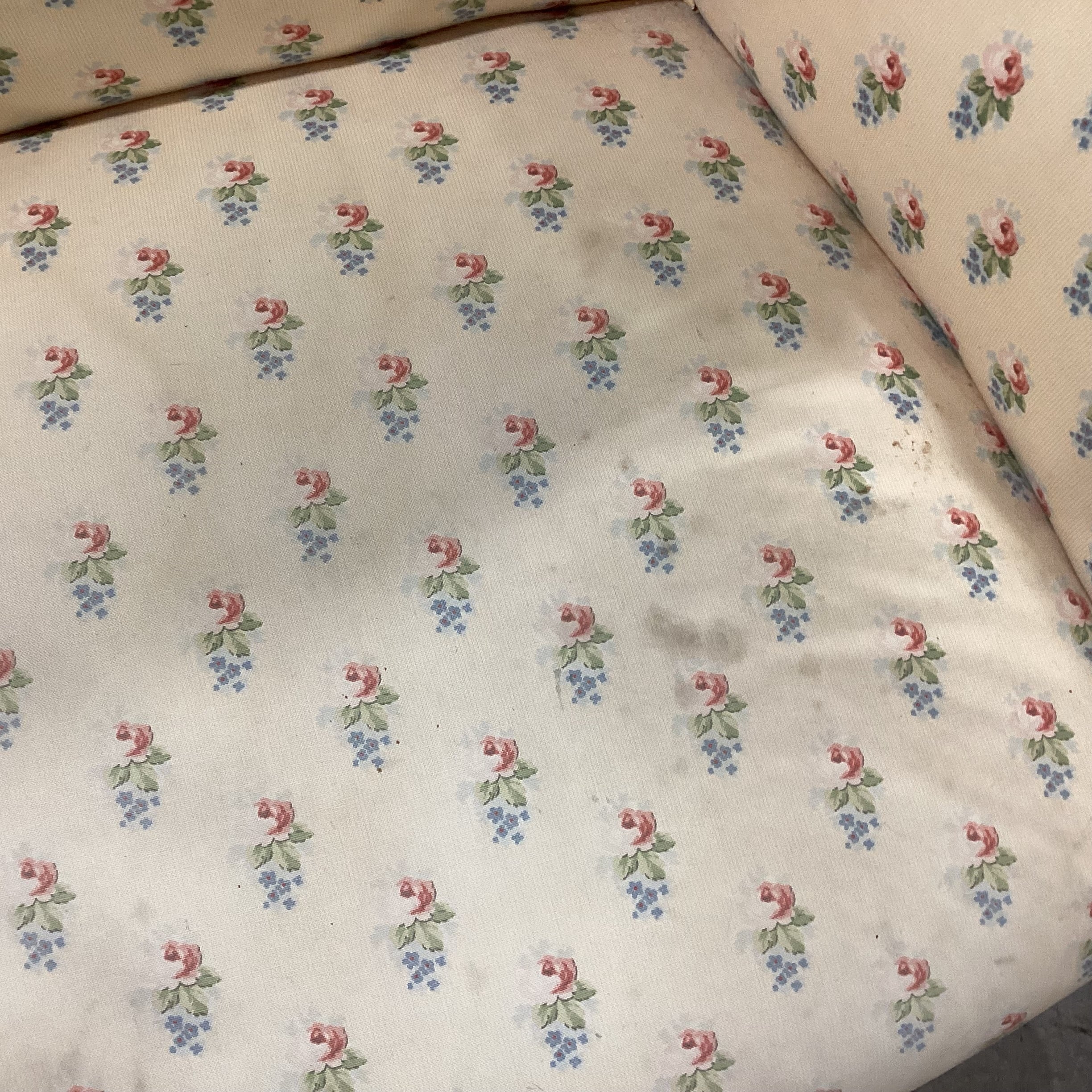 French Provincial Style Carved Wood with Yellow Floral Chair 29"x 26"x 35'