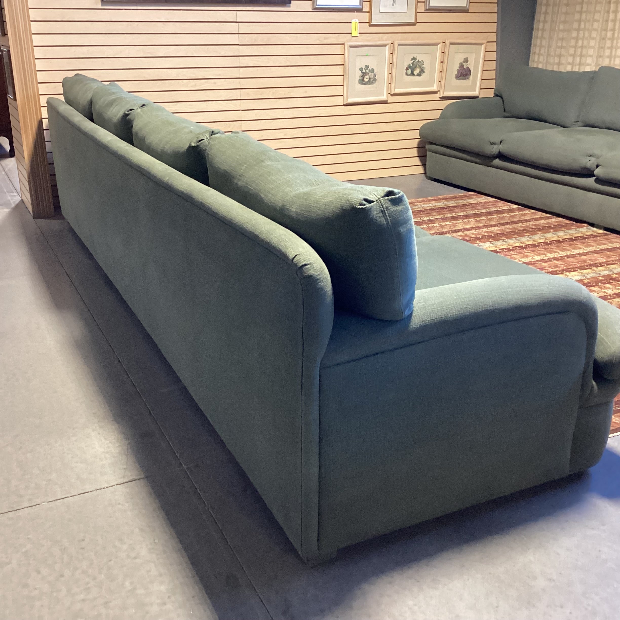 Custom Sage Belgian Linen & Down Sofa 150"x 41"x 31"