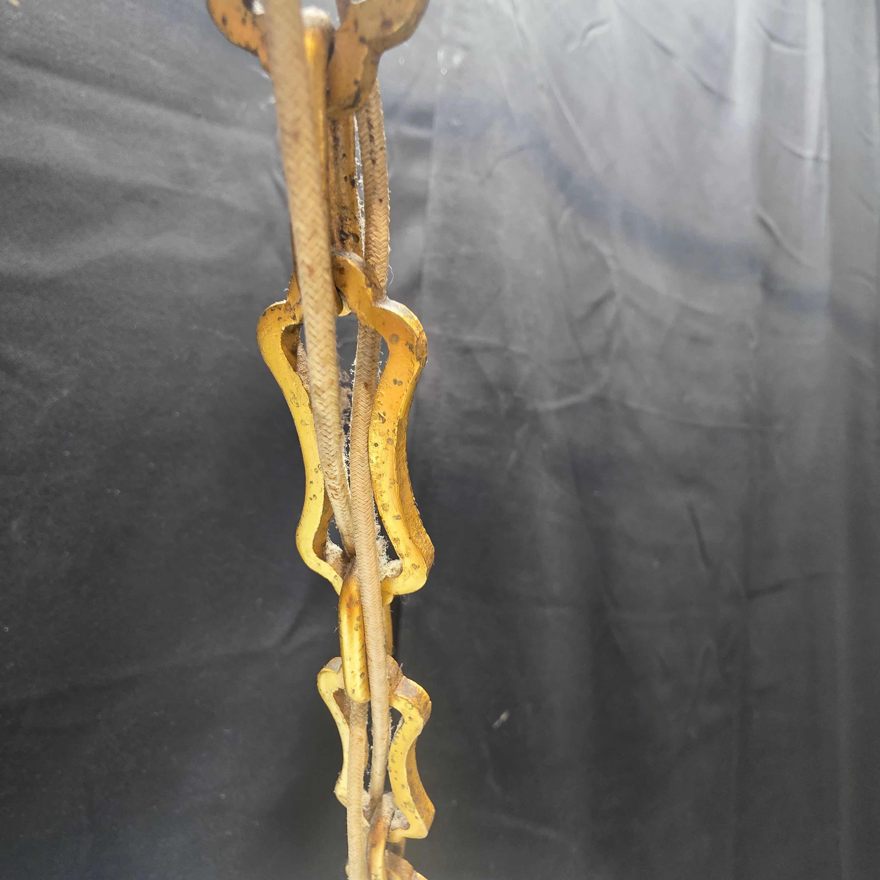 Circa 1920's - 1930's Antique Neoclassical Milk Glass Three Light Chandelier/Pendant 16.5"Dx21"