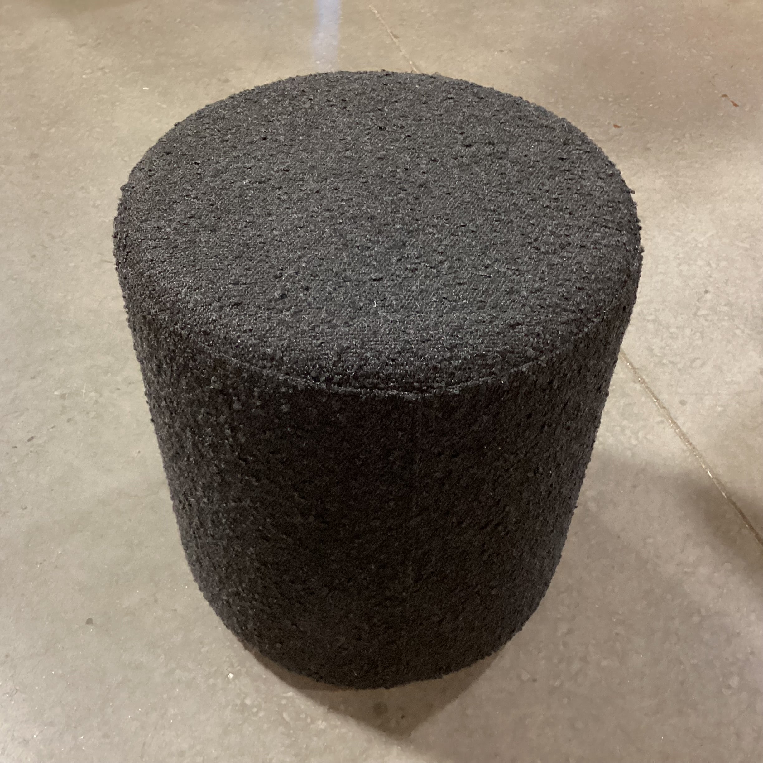 Rove Concepts Black Chatou Boucle Stool Ottoman 16" Diameter x 18"