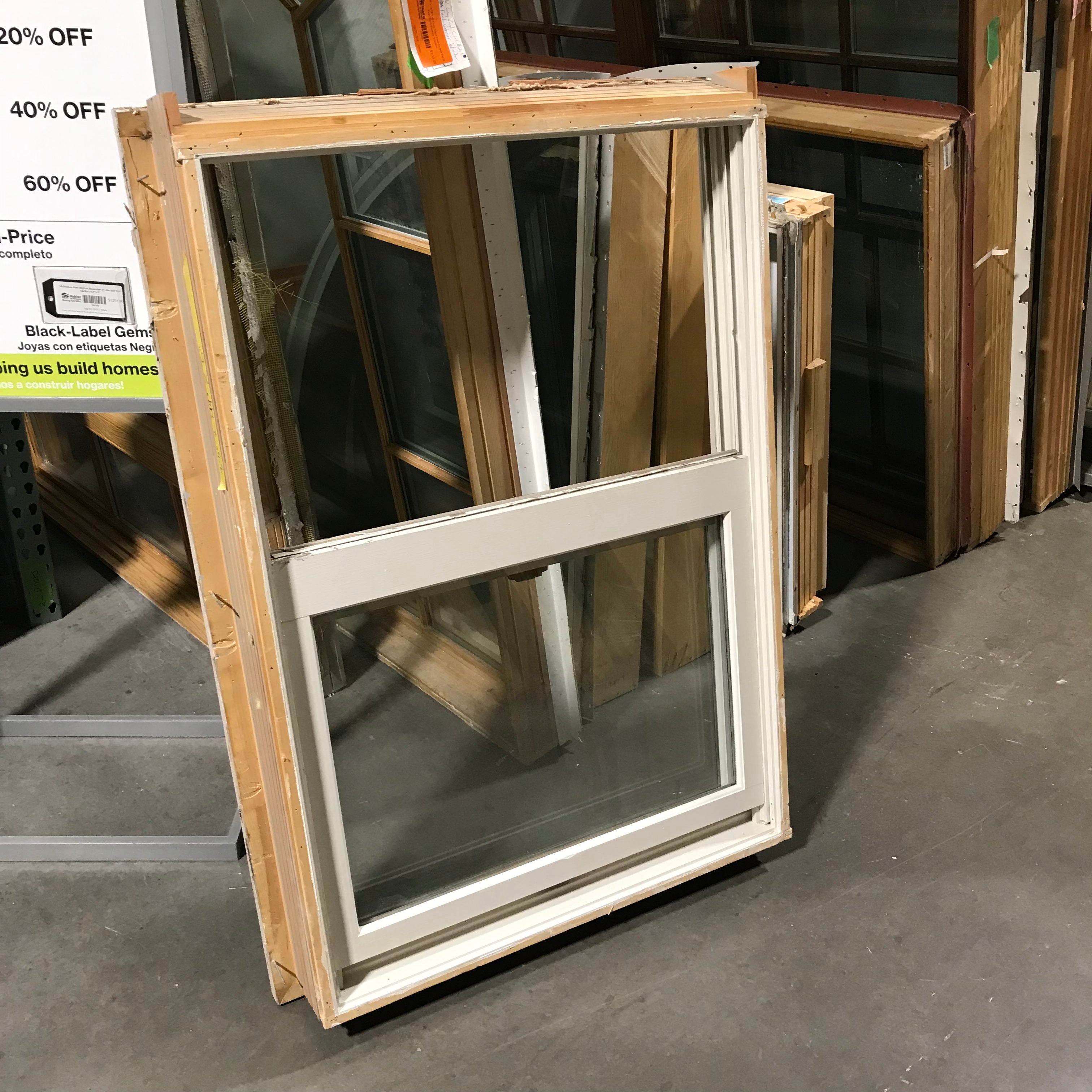 33"x 49"x 5" Brown and Tan Single Sash Exterior Window