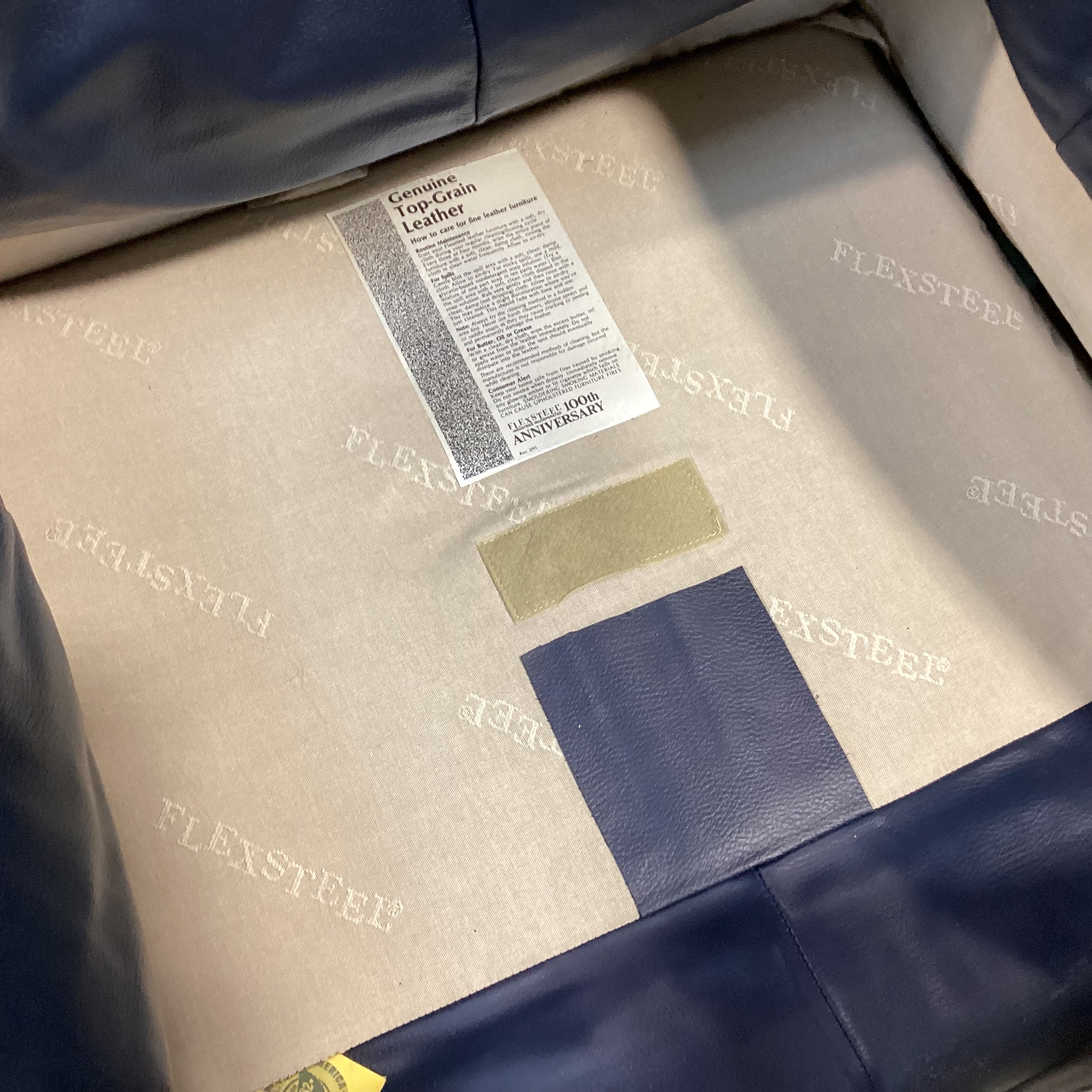 Flexsteel Navy Leather Chair 42"x 37"x 33"