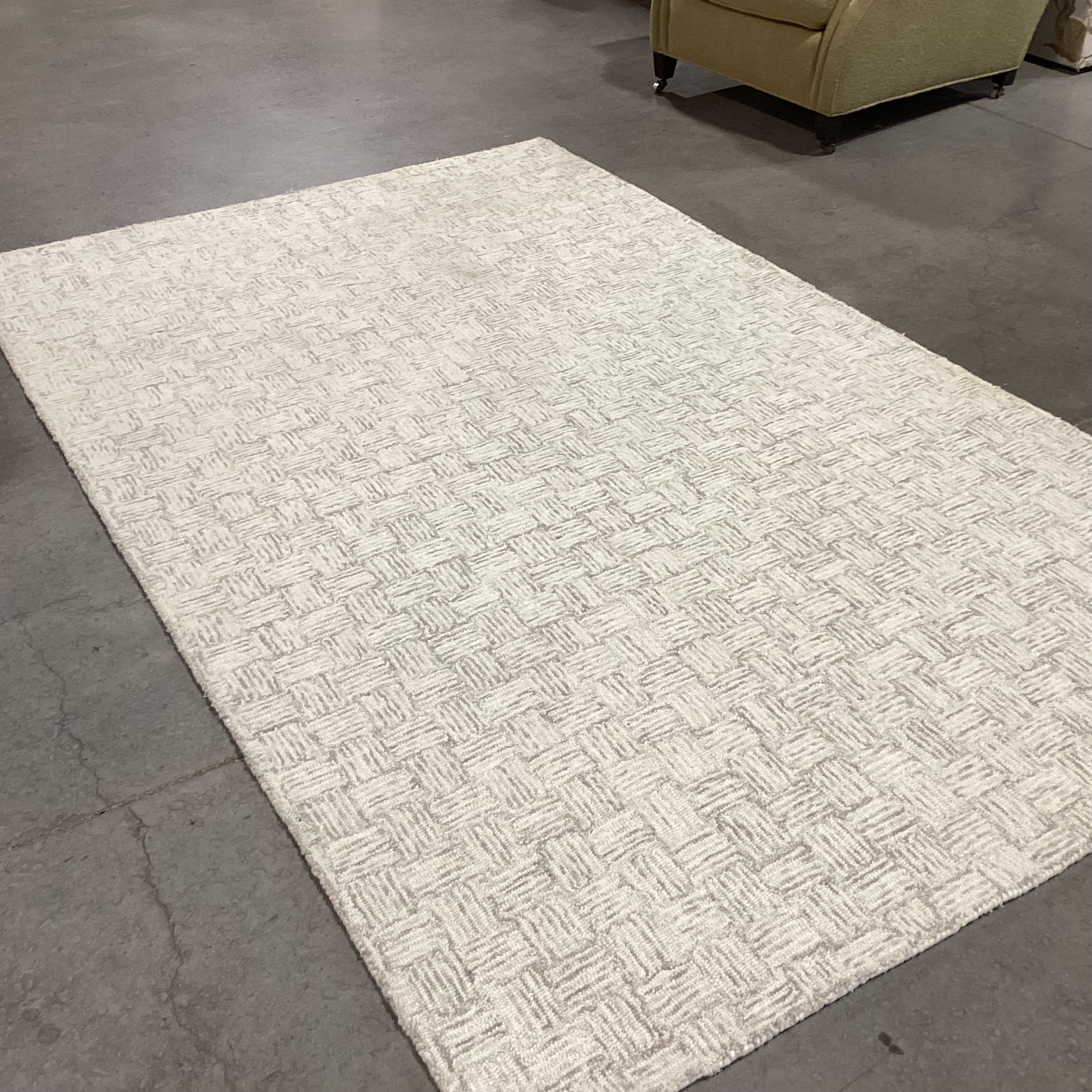Safavieh Micro Boucle Light Grey Ivory Wool Woven Rug 5'x 8'