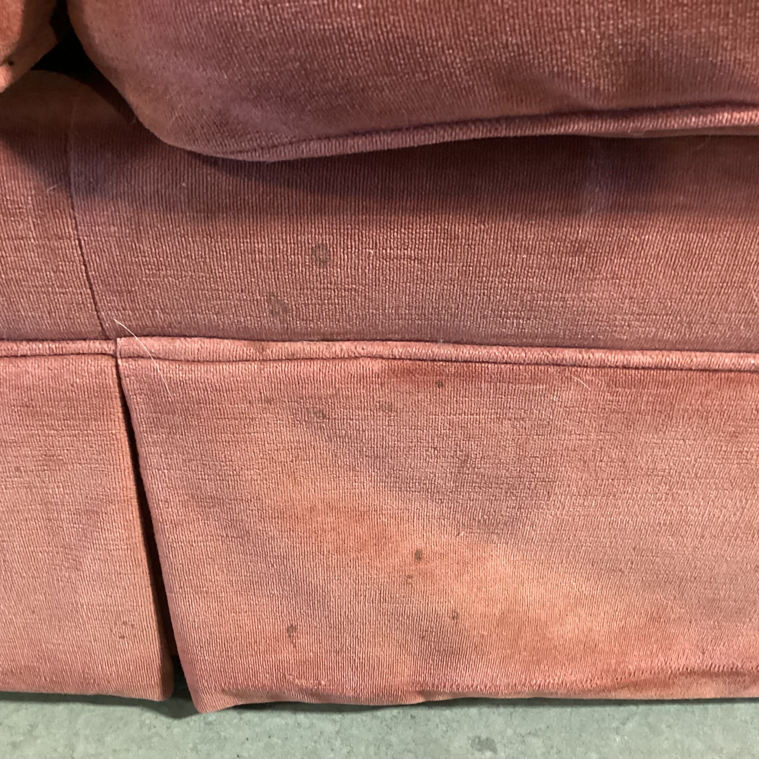 Ethan Allen Salmon Velvet Queen Sleeper Sofa 87"x 39"x 34"