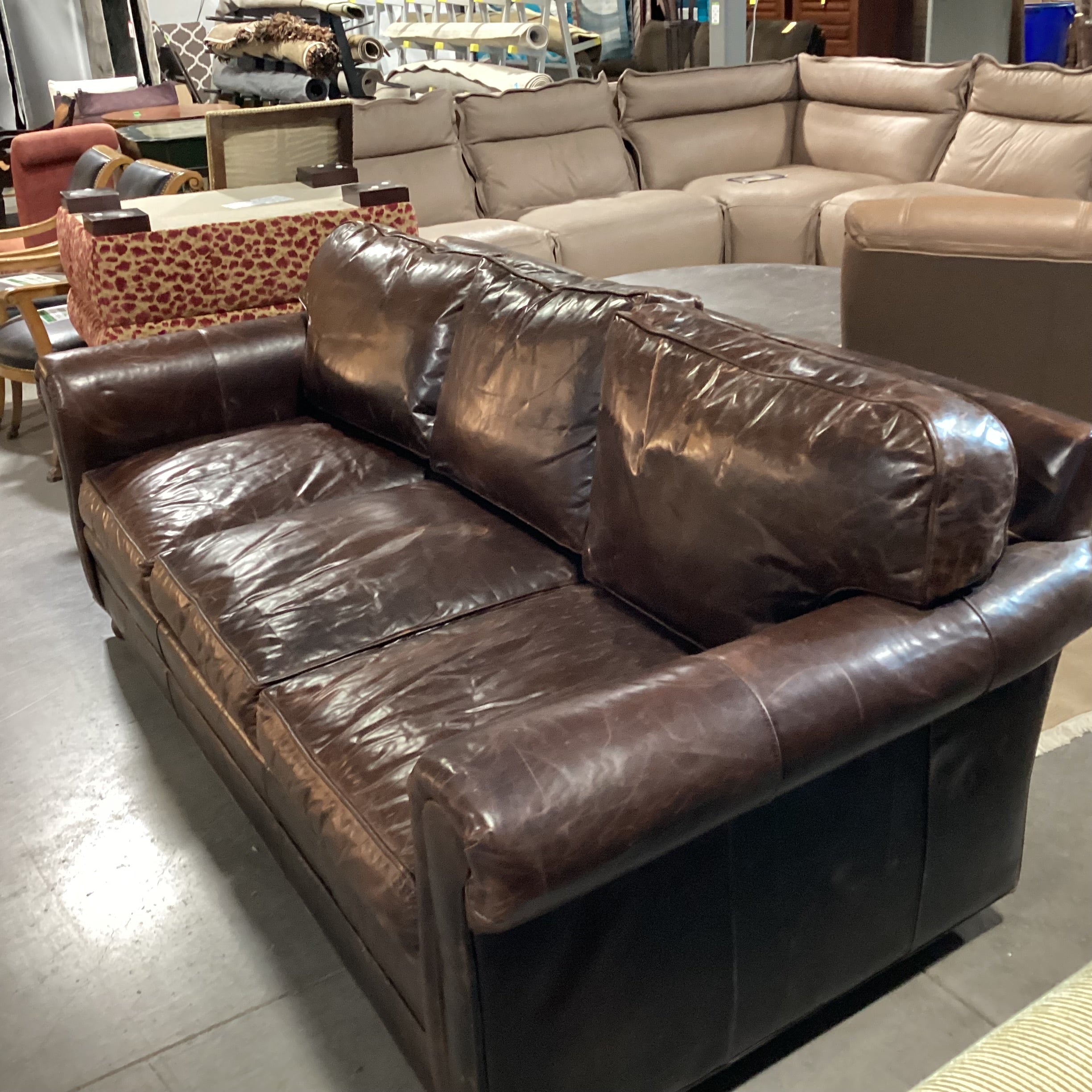 Old Hickory Tannery Distyressed Leather Queen Sleeper Sofa 91"x 43"x 33"