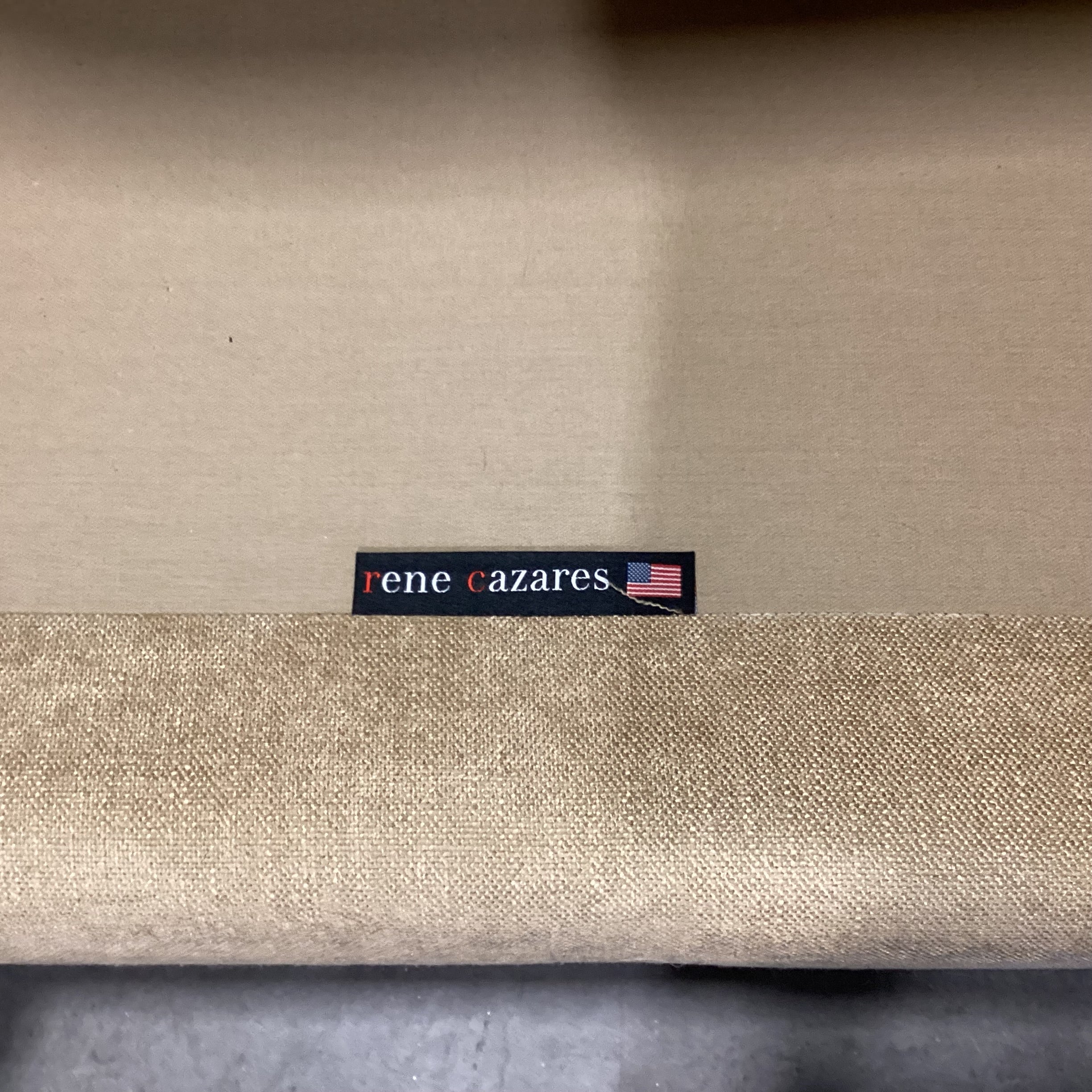 Rene Cazares Golden Tan Nailhead Down Mix Sofa 96"x 31"x 45"