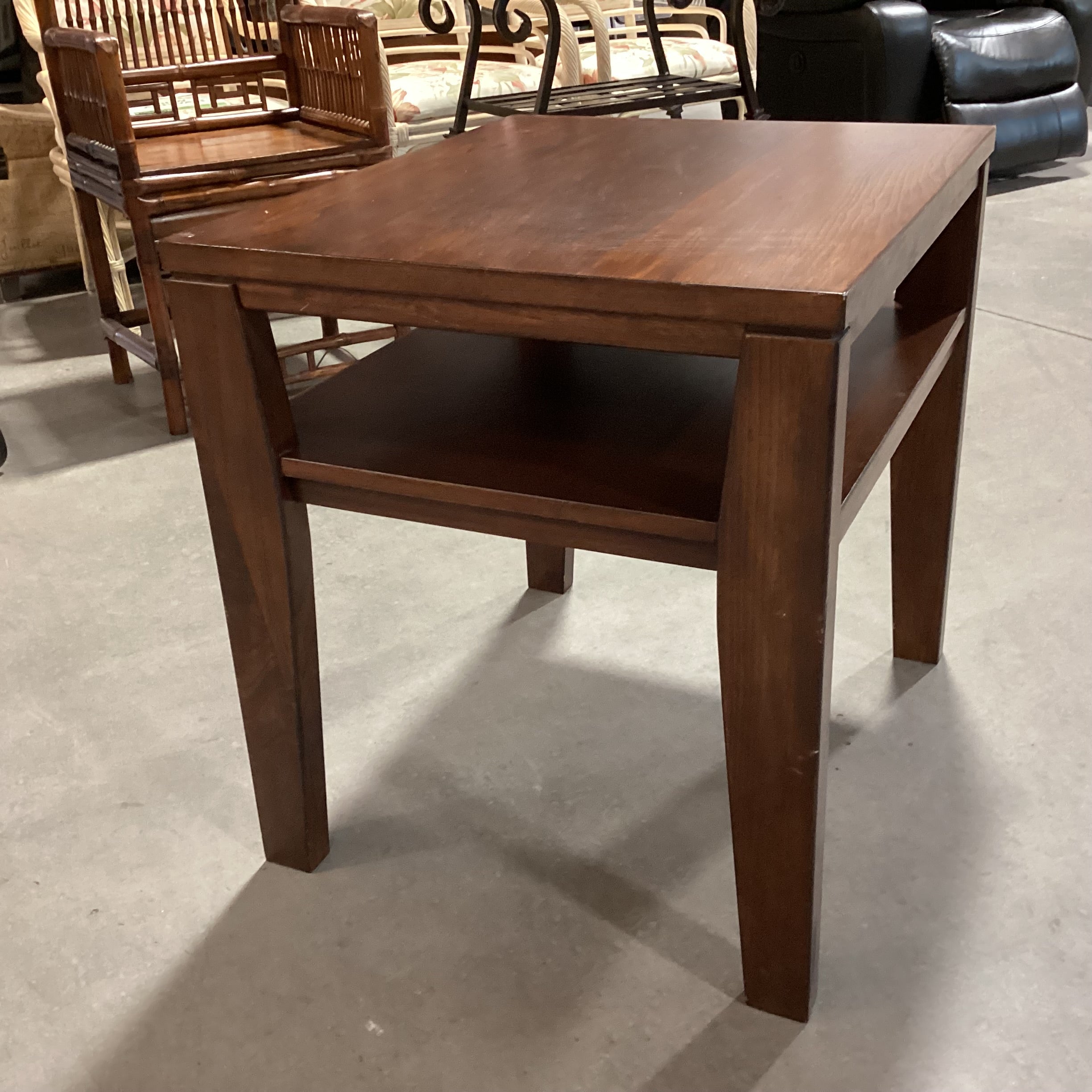 Ashley Furniture Dark Finish Wood Open Shelf End Table 26"x 22"x 25"