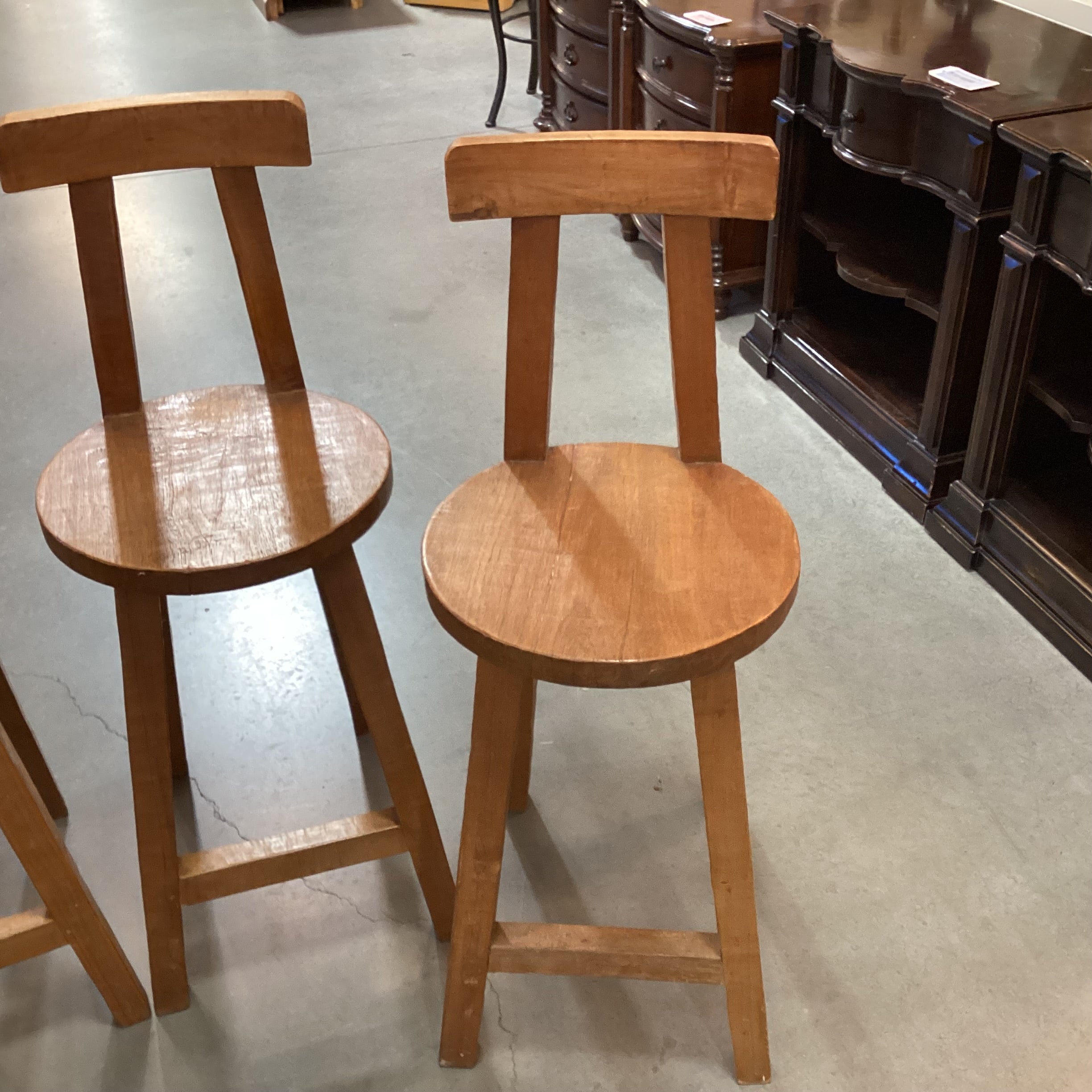 SET of 4 Hand Crafted Solid Wood Barstools 25.5"