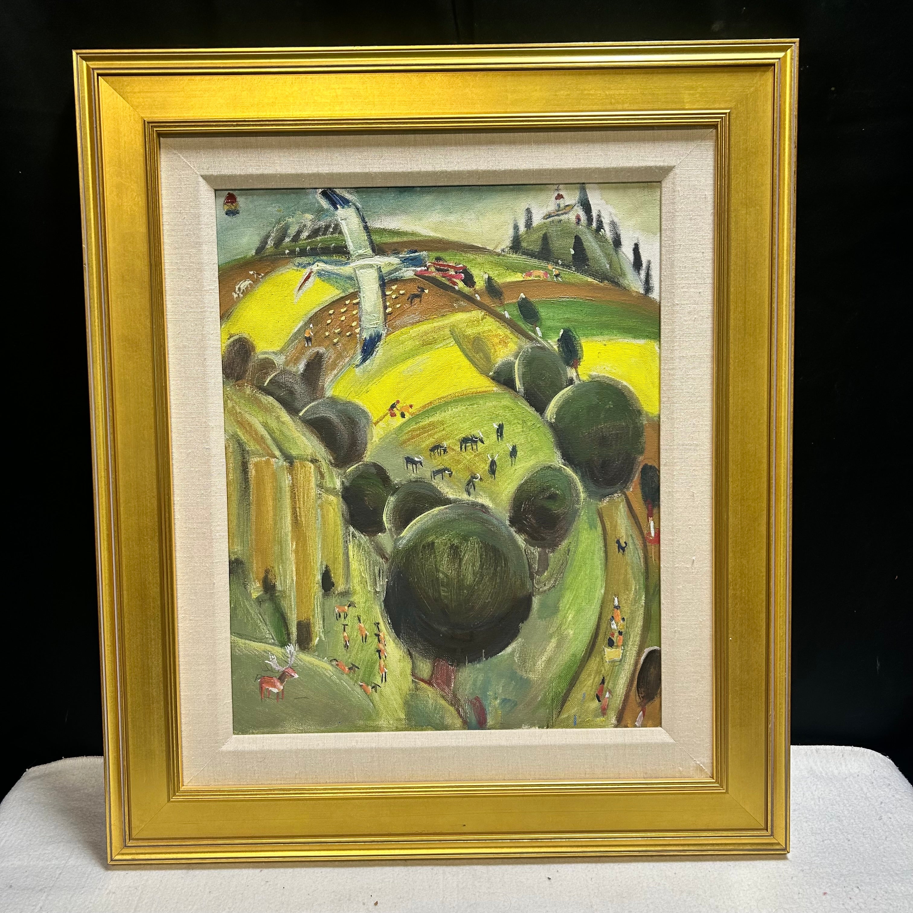 Hristo Hristov 1938-2014 Pastoral Landscape Oil On Canvas 24"x 28"