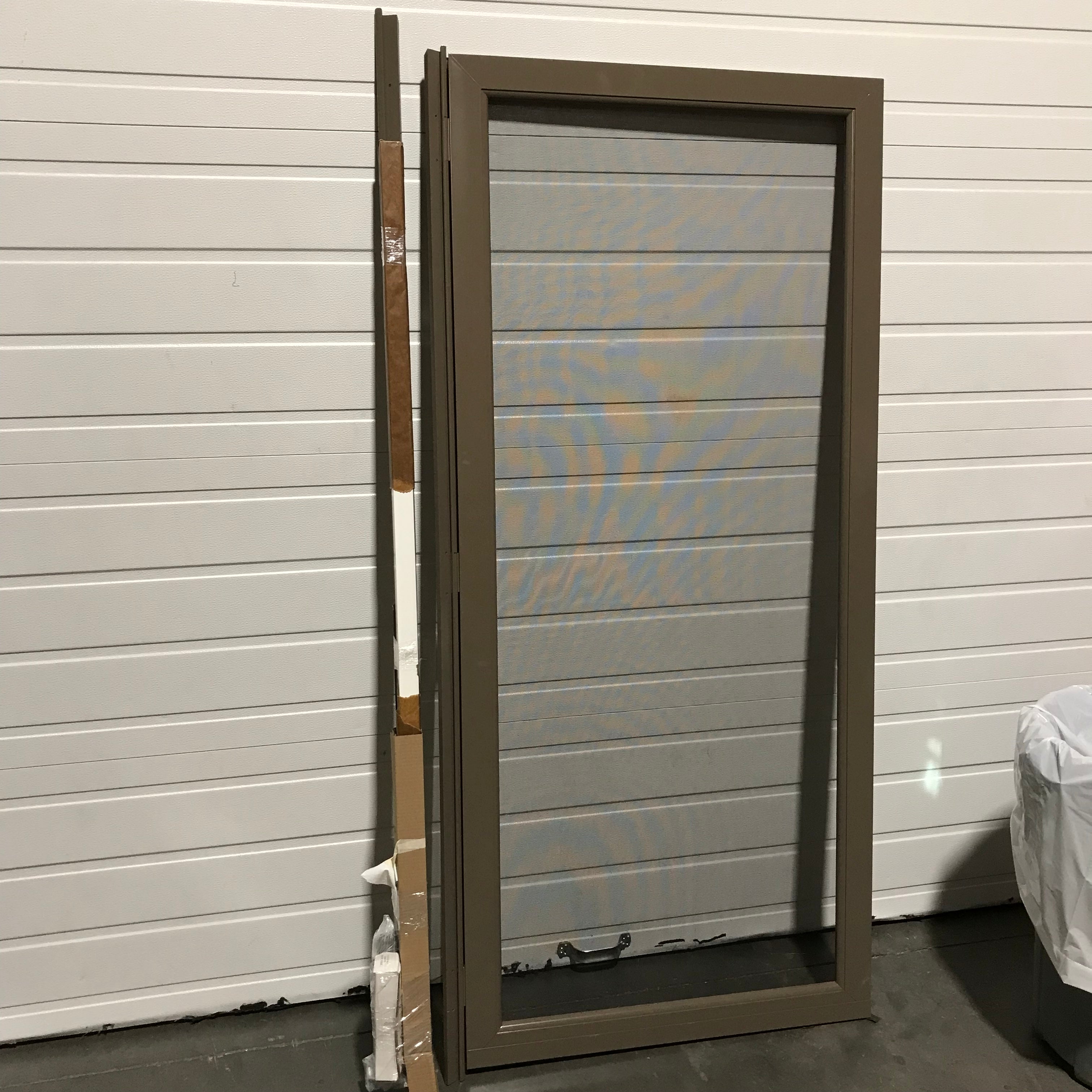 36"x 78" Tan Hinged Screen Door with Hardware