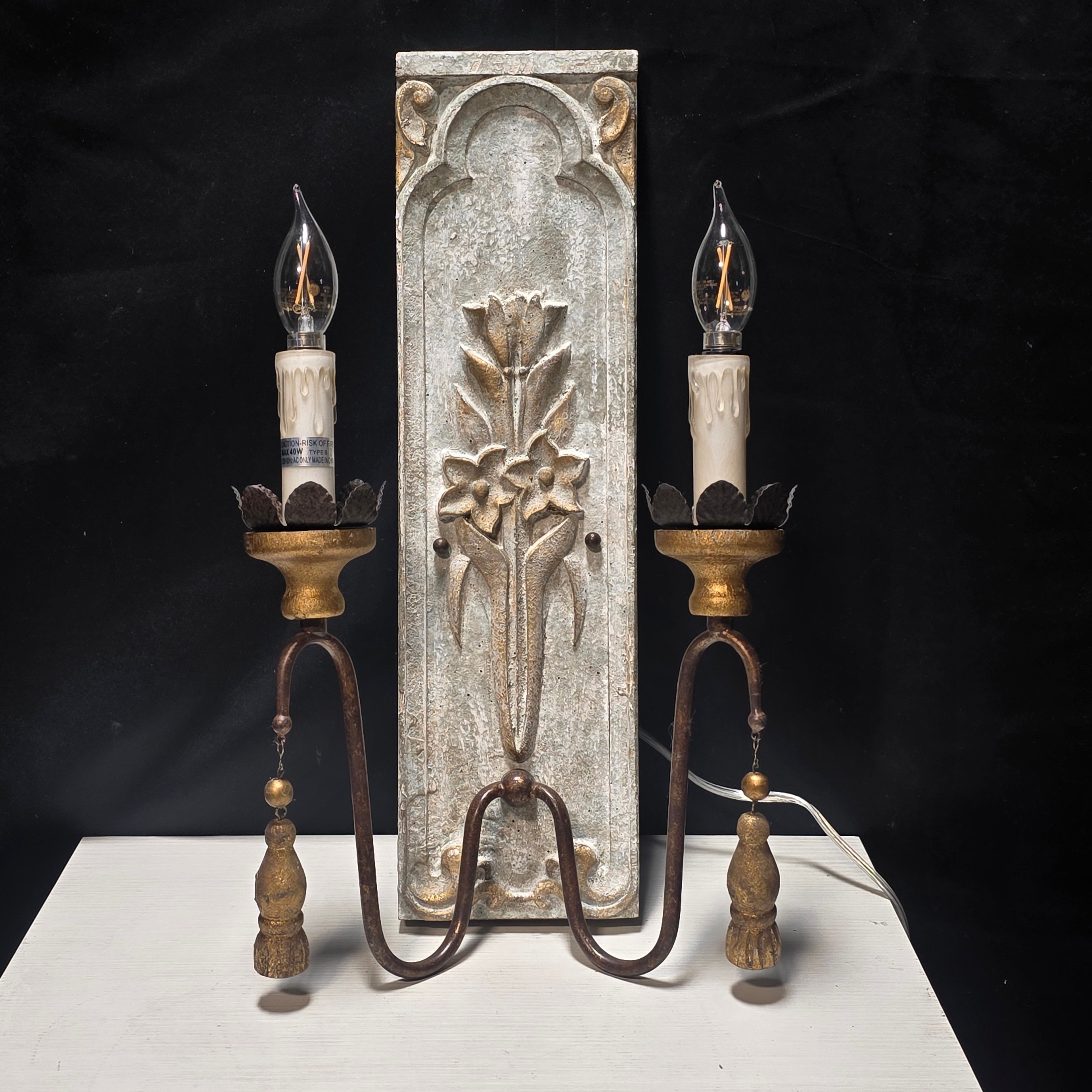 Rustic French Demanor Wall Sconce 11"x5"x20"