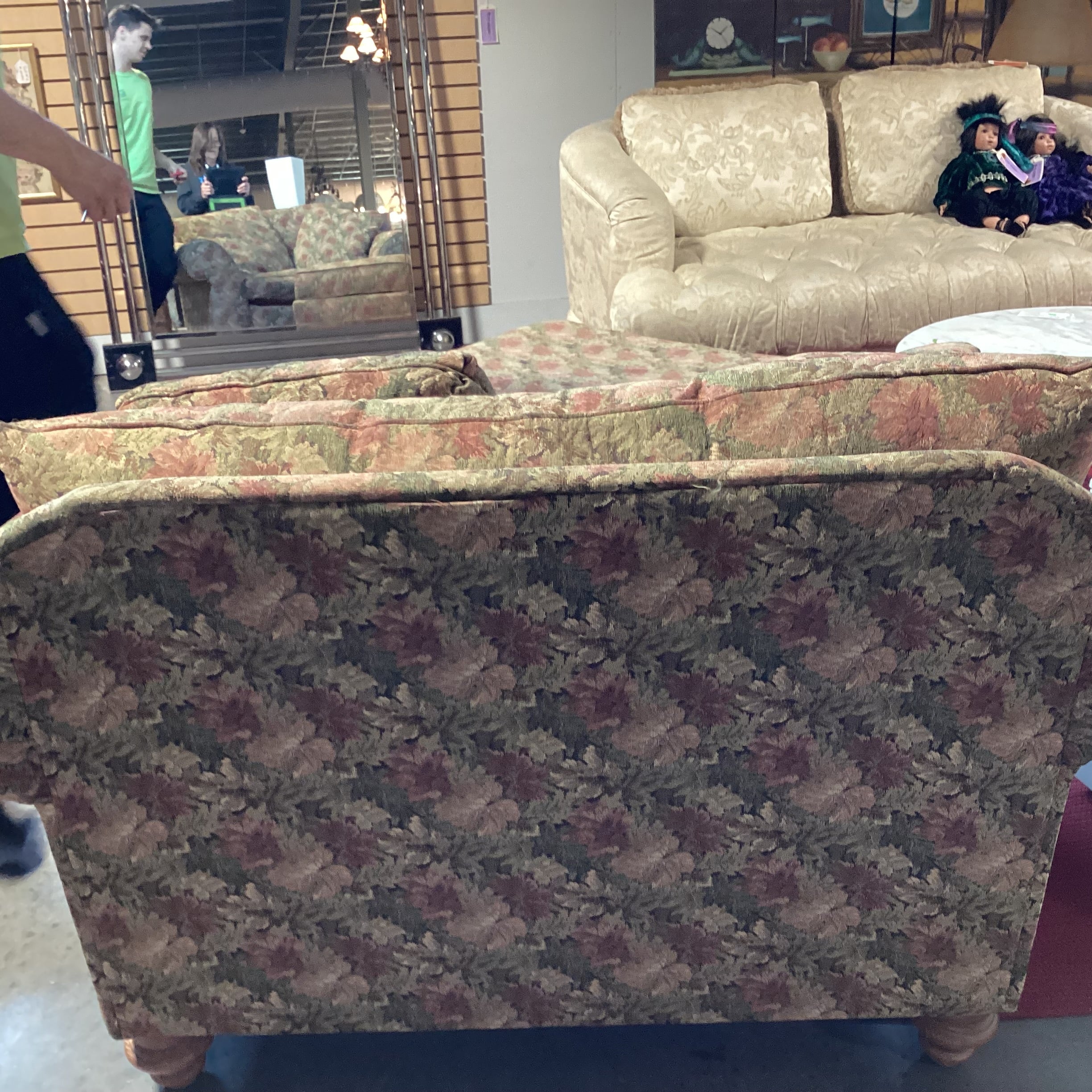 Cochrane Furniture Sage Pink Floral with Ottoman Oversized Chair 52"x 40"x 34"